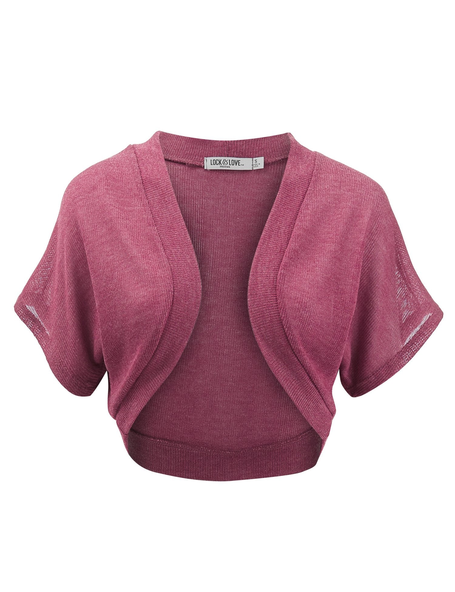Lock and Love Women's Versatile Open Front Lightweight Short Sleeve Bolero Shrug