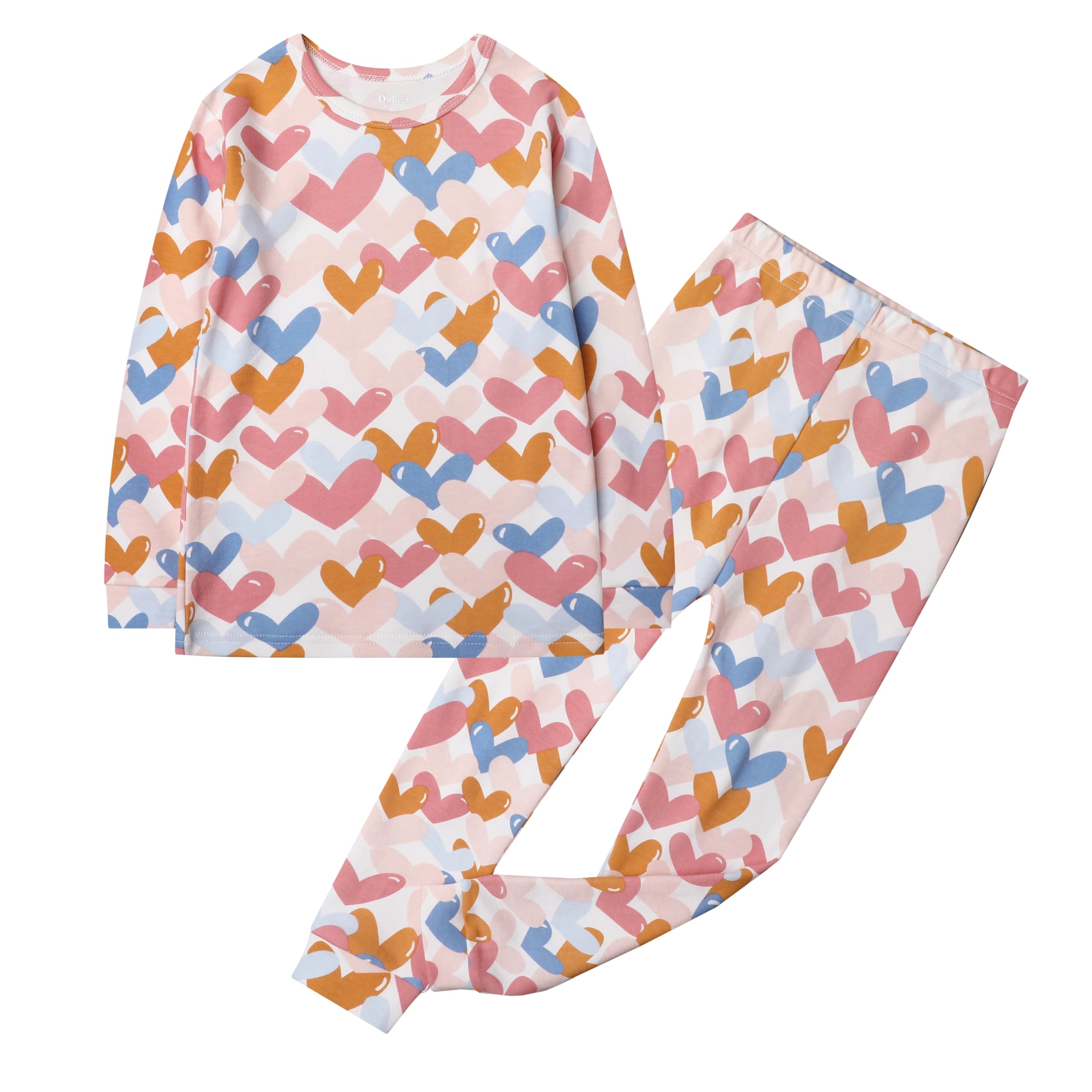 Owlivia 100% Organic Cotton Baby Long Sleeve Pajama Sets, Toddler Boy Girl 2-Piece Sleepwear