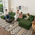 Lakifun 107" L-Shape Sofa with Ottoman, Modern Modular Sectional Comfy U-Shape Cloud Couch, Deep Seat, Upholstered Corduroy Sleeper Chaise Longue for Living Room Bedroom, No Assembly Required, Black