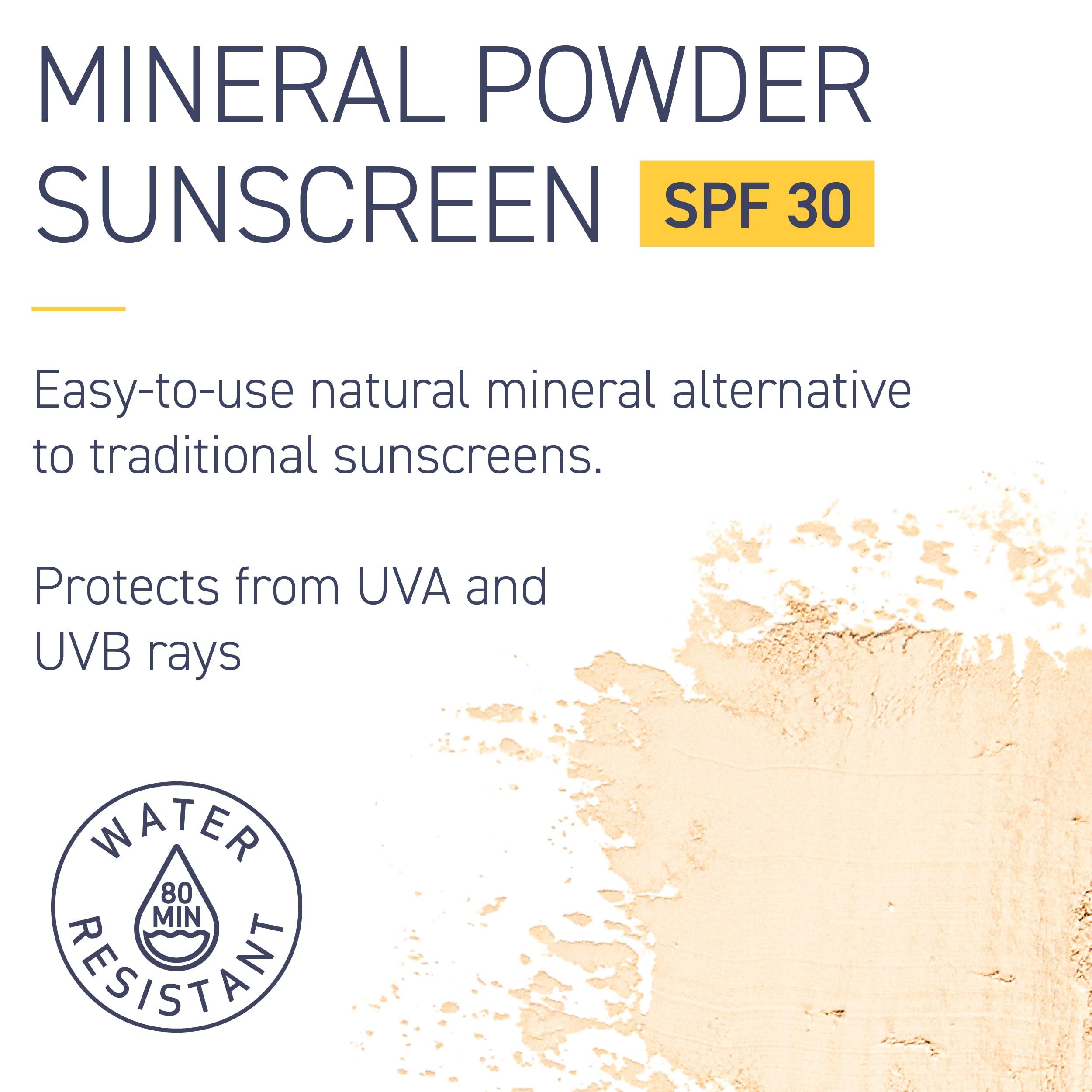 Brush On Block New Formula SPF 30 Mineral Powder Sunscreen, Touch of Tan, Refillable, Broad Spectrum, Water Resistant Face Protection, For All Skin Types, Subtle Hint of Color, Reef Friendly