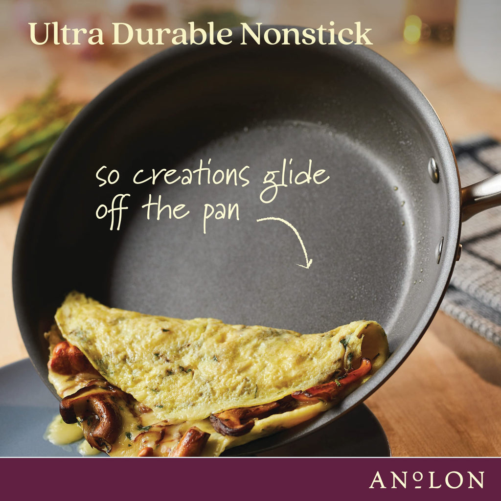 Anolon Advanced Home Hard Anodized Nonstick Sauce Pan/Saucepan with Straining and Lid, 2 Quart (2 Qt Straining Saucepan, Indigo)