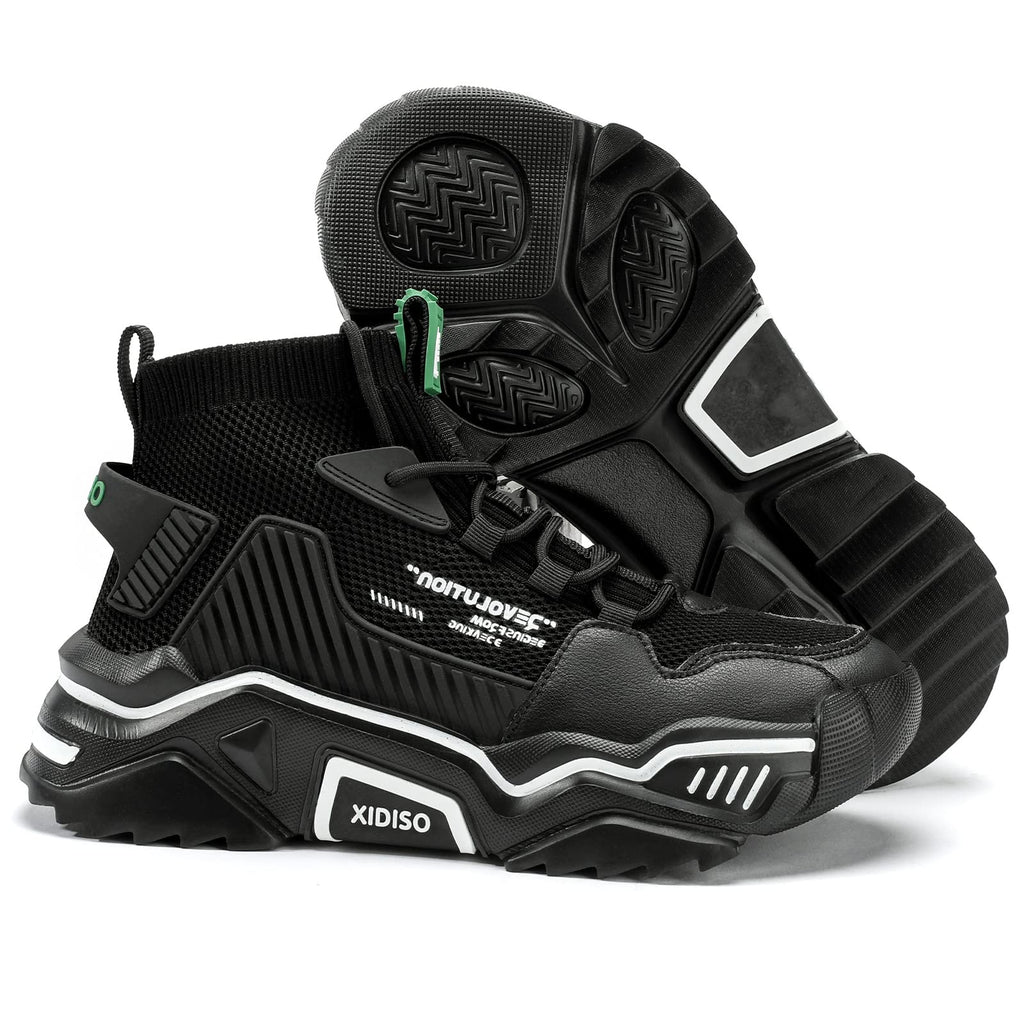 SANNAX Fashion Shoes for Mens High Top Casual Walking Shoes Non Slip Breathable Mesh Lightweight Sneakers
