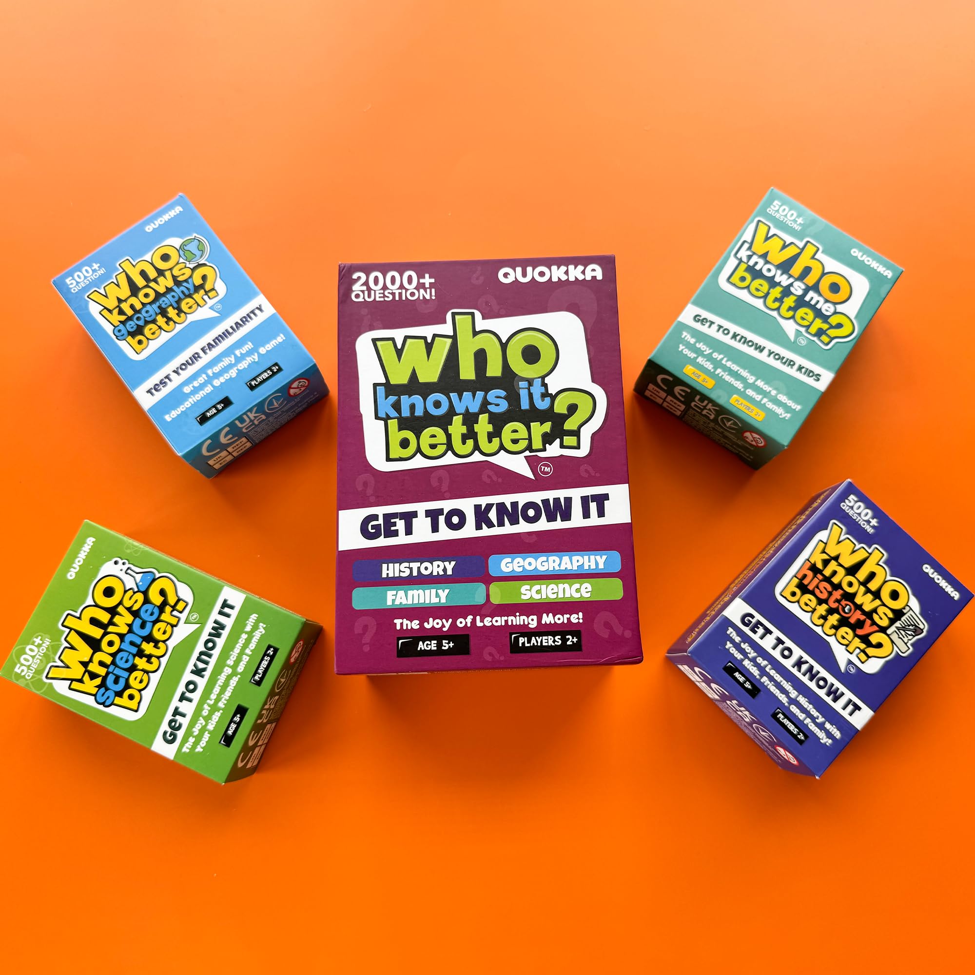 Family Board Games for Kids and Adults - Trivia Card Games for Kids 8-12 and Adults - Who Knows Me Better for Family Game Night - 500+ Facts Questions from Ages 6-8 — Fun Travel Car Activities for 5+