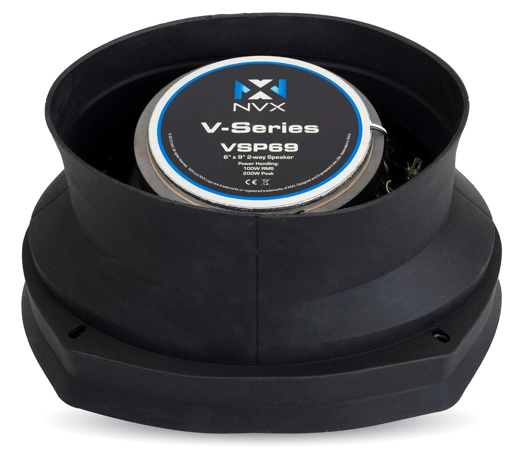 NVX XBAF525 2 Piece Universal 5.25” Silicone Rubber Speaker Baffles with Self Adhesive Foam Base Pad