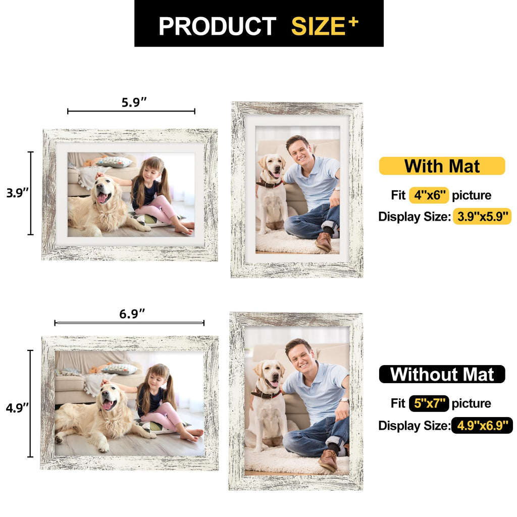 TOFOREVO Picture Frames 4x4 Set of 2 Black Wood Grain Photo Frame for Gallery Wall Mounting or Tabletop Display