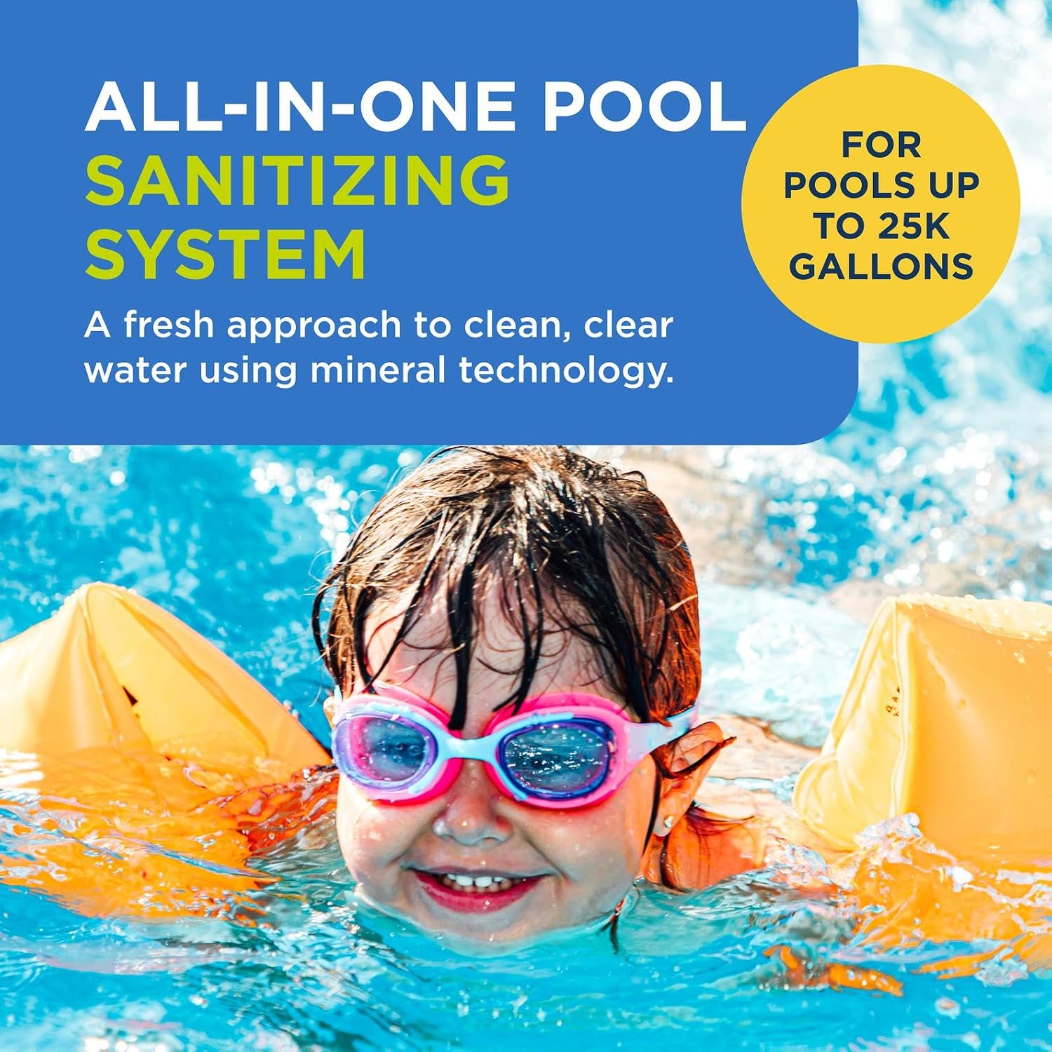 FROG Pool Model 6100 Cycler - All-in-One Sanitizing System and Mineral Reservoir for Pools Up to 25,000 Gallons - Sanitizer Equipment for Easy Pool Maintenance & Water Care