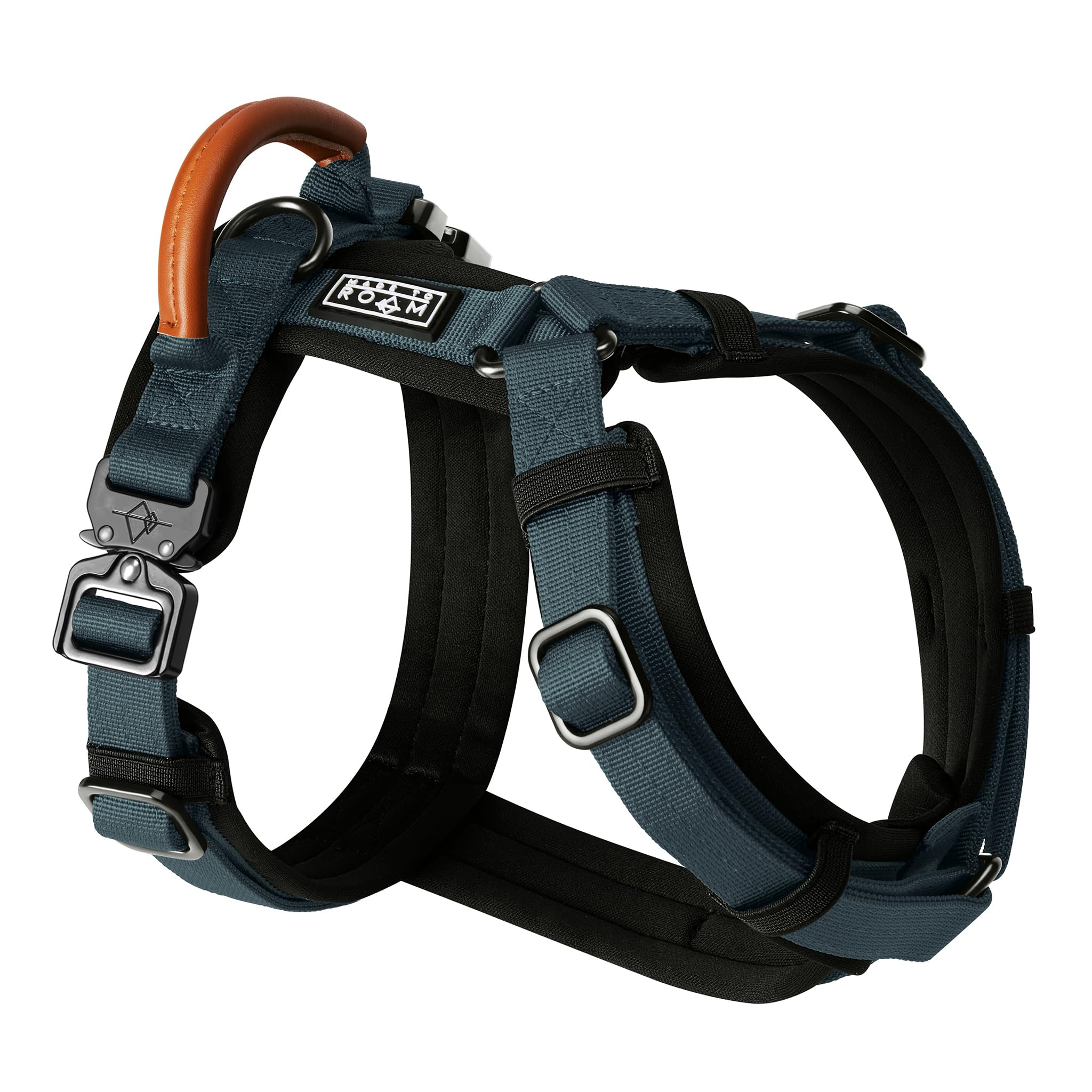 MADE TO ROAM Premium Explorer Harness - Y-Shaped Dog Harness with Adjustable Durable Nylon, Soft Padding, Metal Buckles and Leather Handle for Small, Medium, Large Dogs (Alaska Daybreak, Size 1)