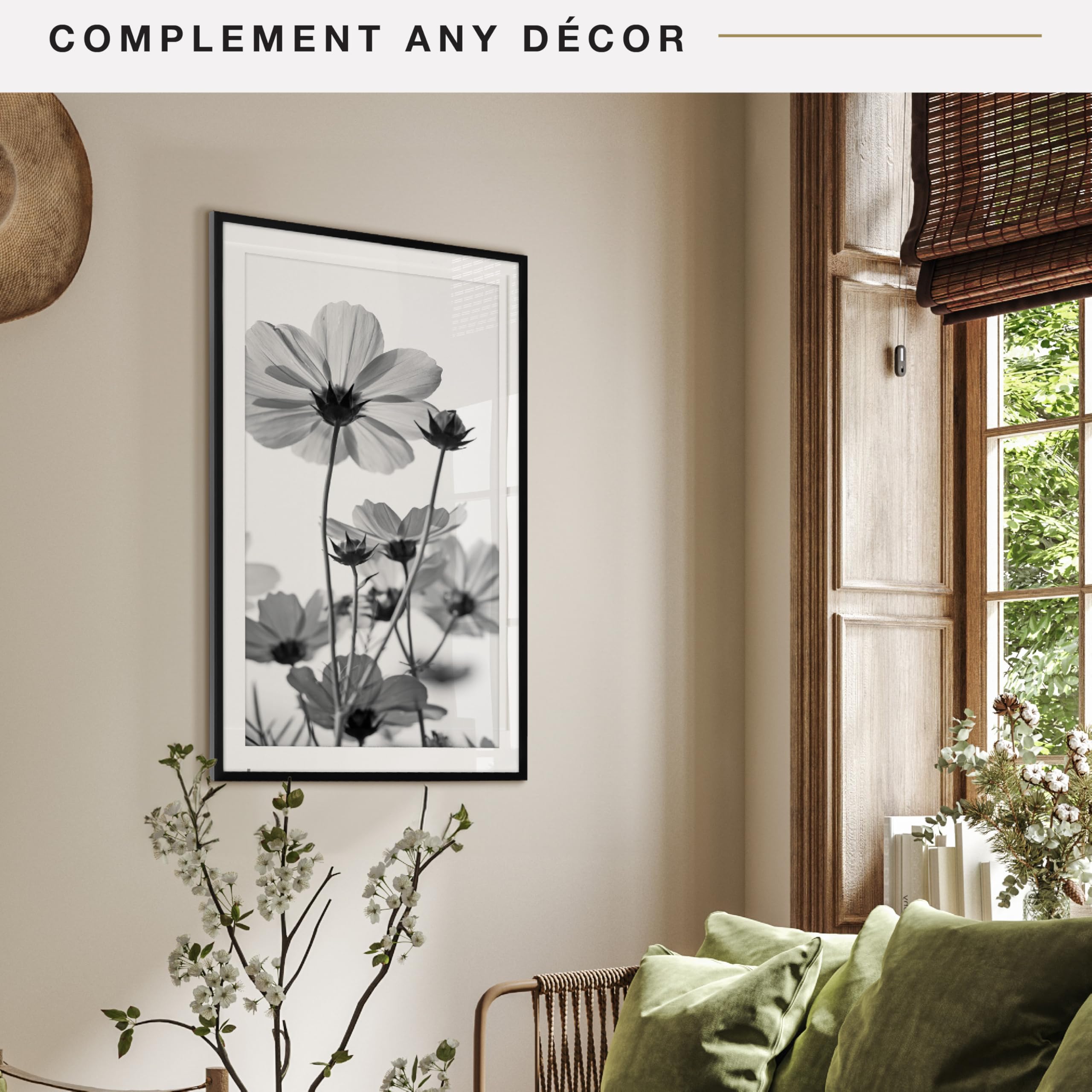 MCS Everline Collection 14x20 Matted Poster Frame with 11x17 Picture Display, Black Vertical & Horizontal Wall Hanging Large Frame for Photos, Posters & Art Prints (1-Pack)