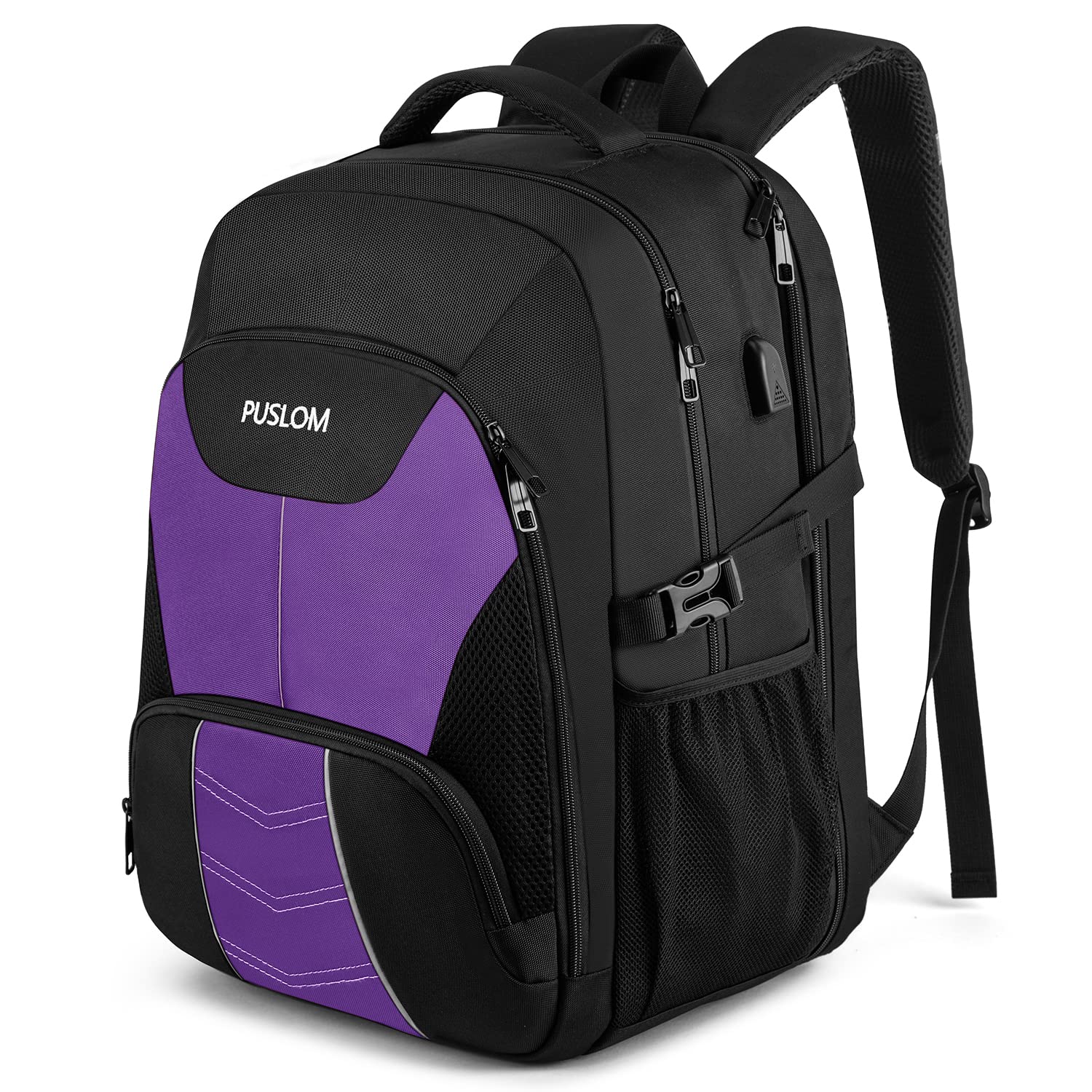 Extra Large Backpack for Men 55L,18.4Inch Travel Laptop Backpack with USB Charging Port Business Flight Approved Carry On Backpack,TSA Big Capacity Heavy Duty Computer Bag College Bookbag,Black