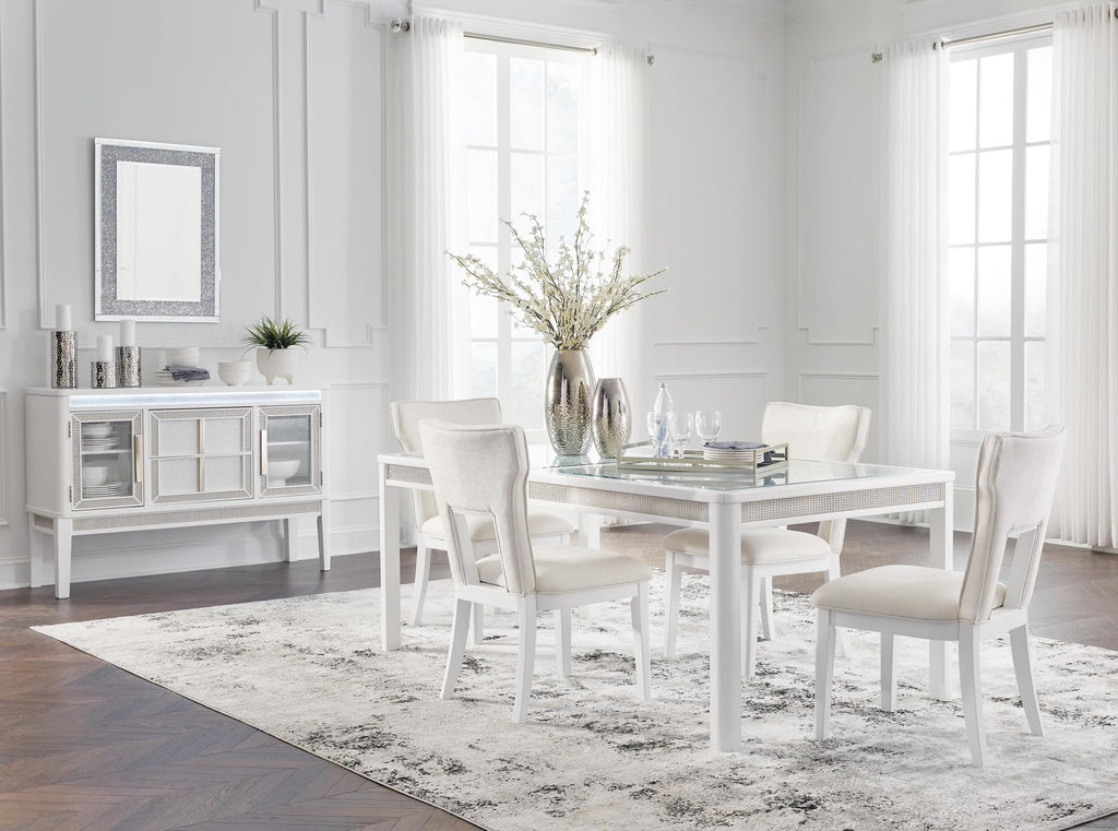 Signature Design by Ashley Chalanna Solid Wood Frame Dining Chair, Set of 2, White