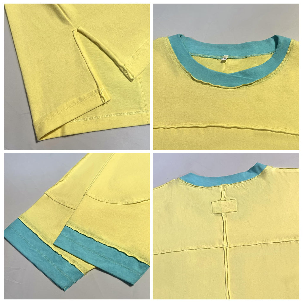 Songling Womens 3/4 Length Sleeve Casual Loose Fit Summer Tee Shirt Basics Cotton t Shirts Trendy Tops