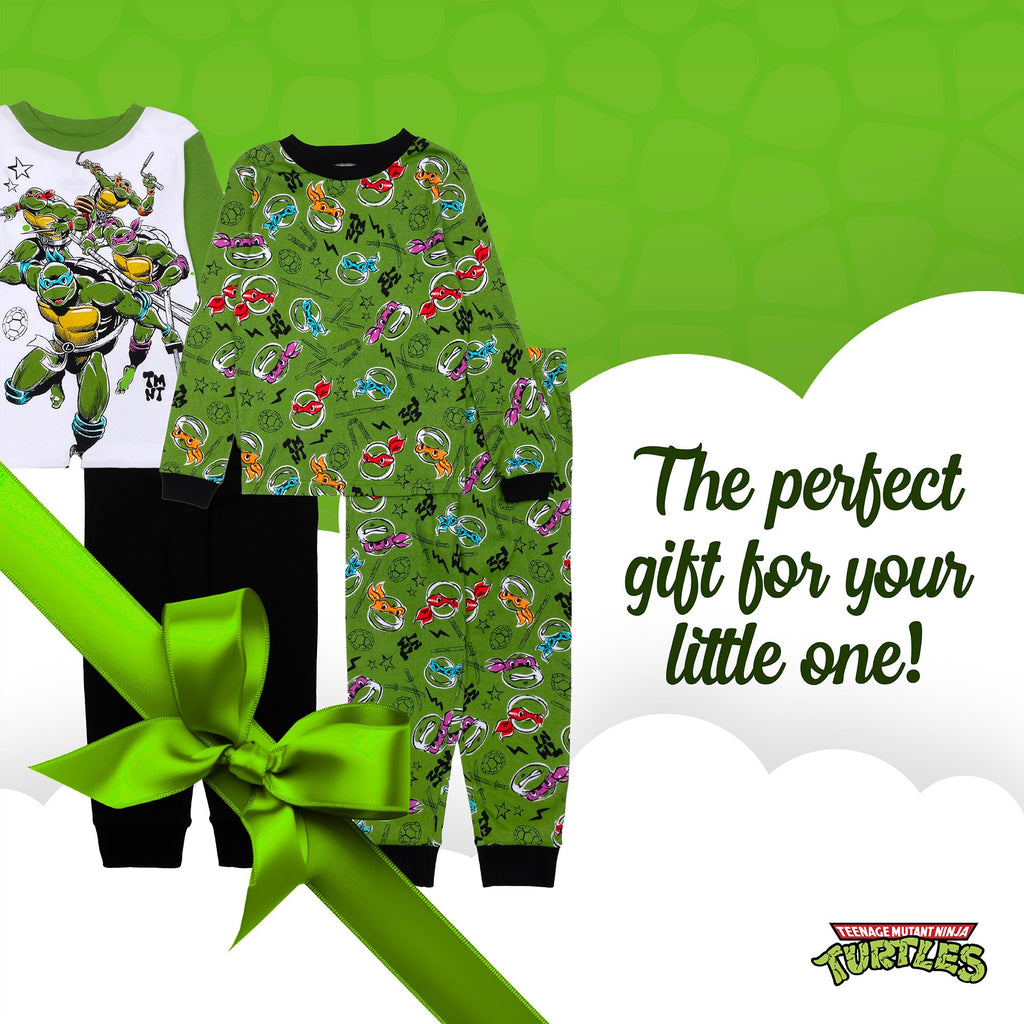 Nickelodeon Boys' 4-piece Snug-fit Cotton Short-Sleeve Matching Pajama Set, Soft & Cute for Kids