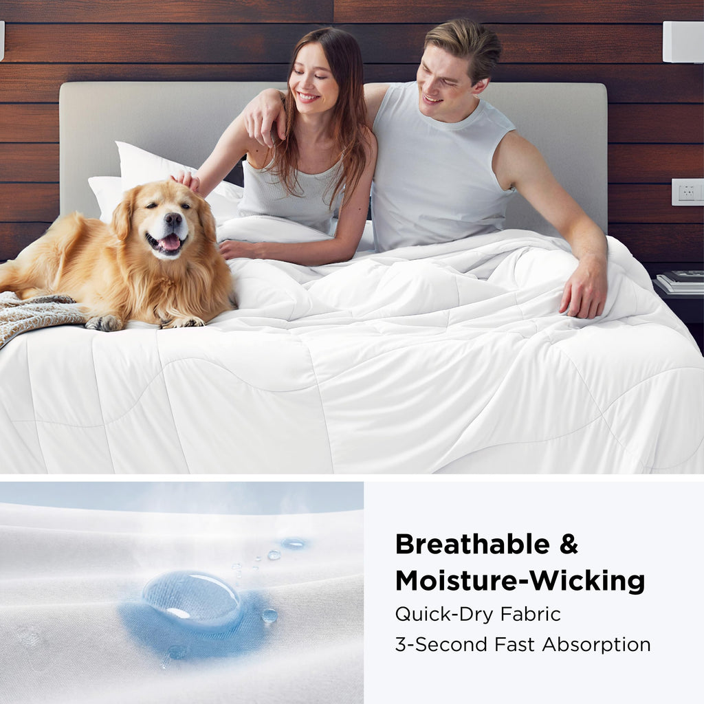 Bedsure Cooling Comforter King Size - Cooling Blankets for Hot Sleepers, Lightweight Comforter for Summer with Dual-Sided Cool Tech, Soft Breathable Cold Blanket for Sleeping, Grey, 102x90 Inches
