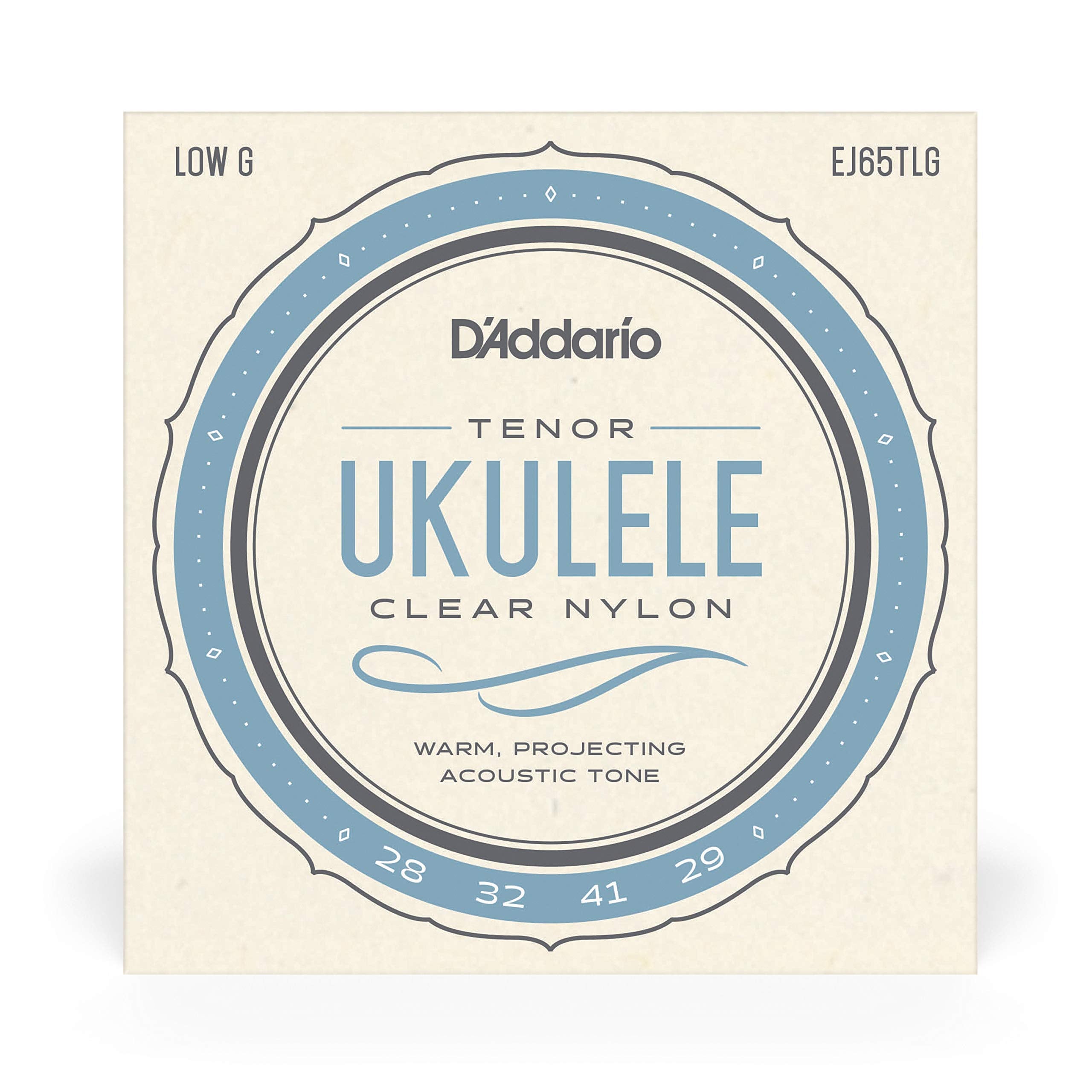 D'Addario Baritone Ukulele Strings, Fluorocarbon, EJ99B, 4-String Set, Pack of 1