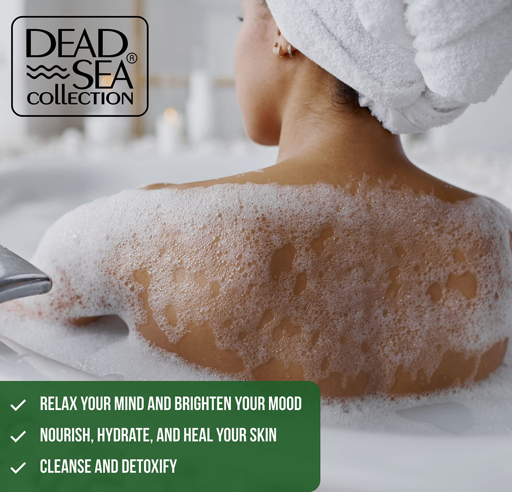 Dead Sea Collection Bubble Bath with Almond Vanilla for Women and Men - Sweet Almond Oil and Dead Sea Salt - Nourishing and Moisturizing Skin - Pack of 2 (67.6 fl.oz)