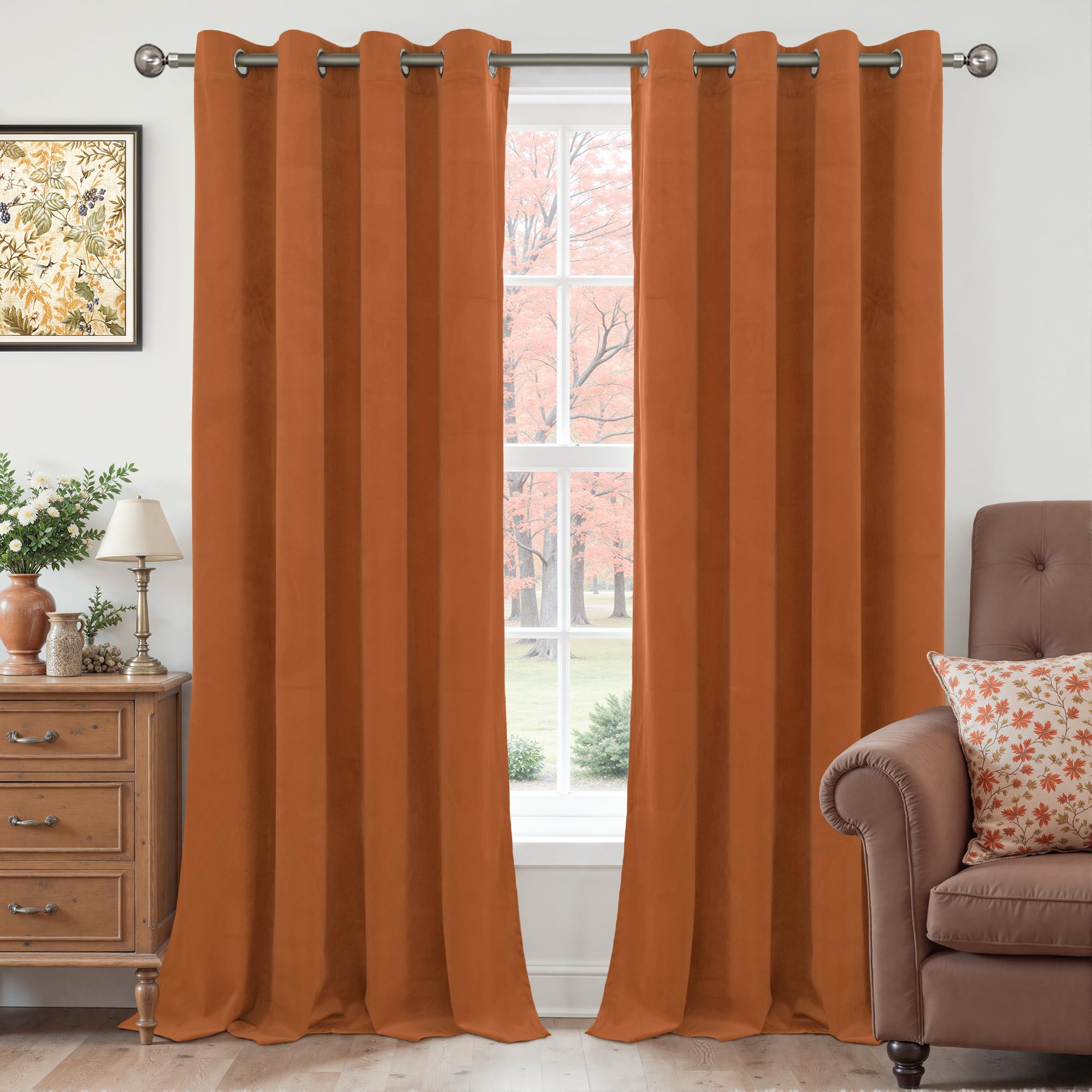 YoungsTex Velvet Black Out Curtains 63 Inches Long for Bedroom, Grommet Thermal Insulated Drapes Room Darkening Privacy for Living Room, Black, 2 Panels, 52 X 63 Inch