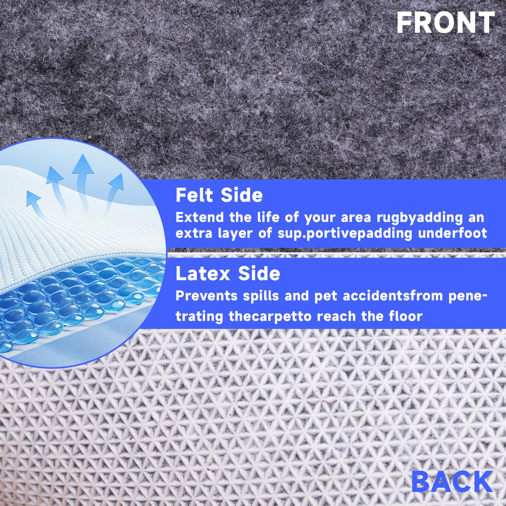 Non-Slip Rug Pads,Round 3 Ft Waterproof Extra Large Area Rugs Non Skid Rug Pad for All Floors and Finishes Durable Hardwood Floor Protective Felt Keeps Rugs in Place, Safe and Secure