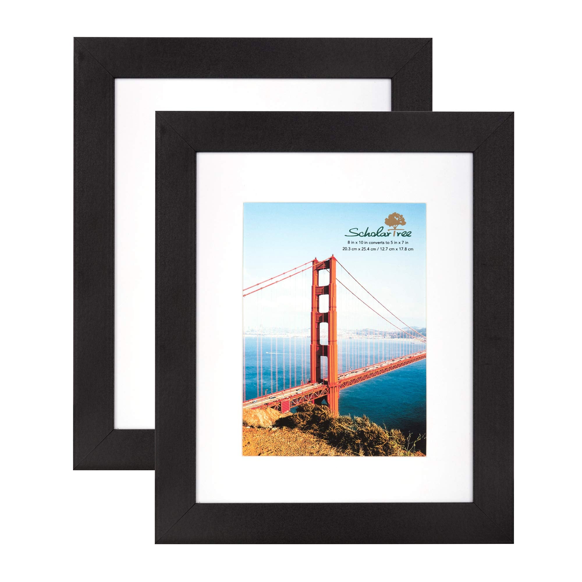 5x7 Picture Frame Gold, Display 5x7 without Mat or 4x6 with Mat, Wall Gallery Photo Frames