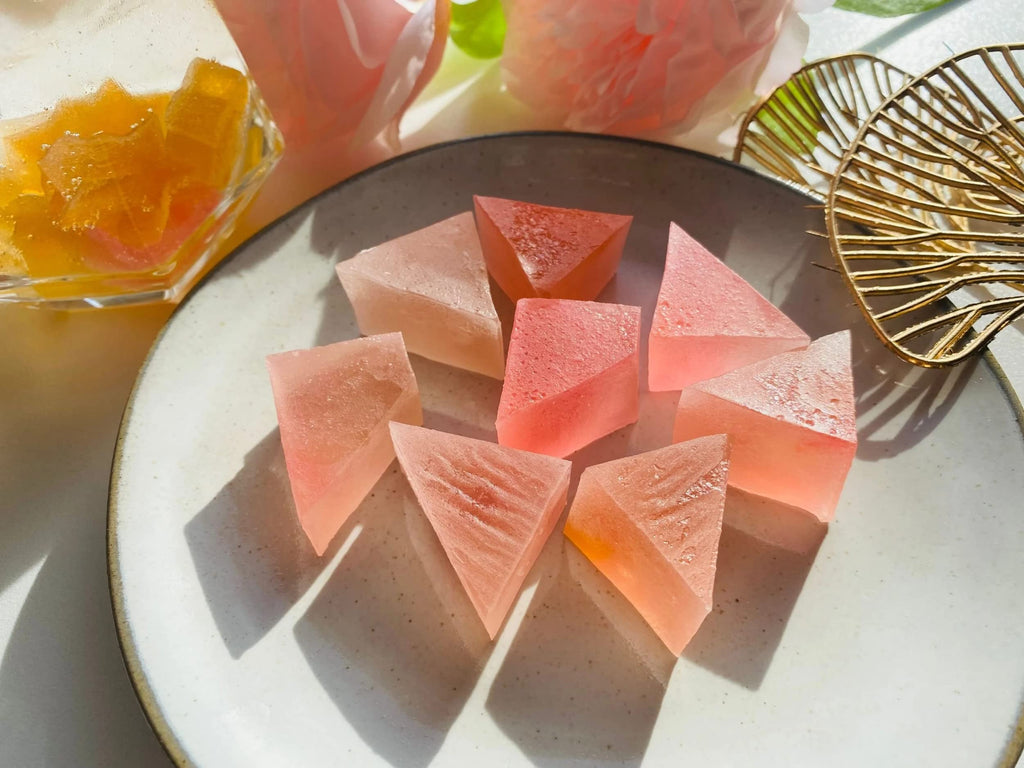 Silky Gem - Edible Lychee Flavored Aurora Crystal Candy, 8-10 pieces, Kohakutou, Edible Gem, Vegan, Gluten Free, ASMR
