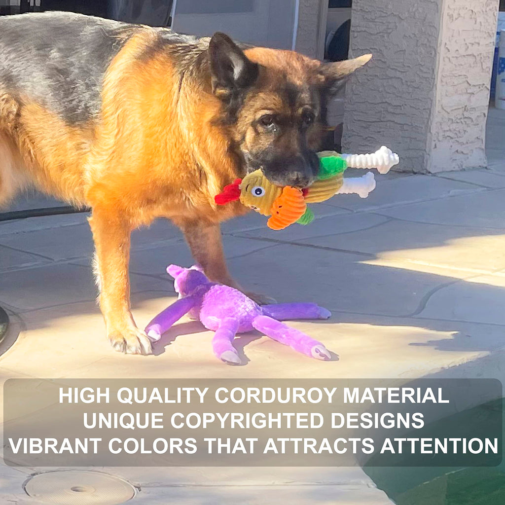 Jalousie Multipack Dog Squeaky Toys Strong Almost Indestructible, with Added Liner for Longer Play Dog Chew Toys (3 Pack - XLarge)