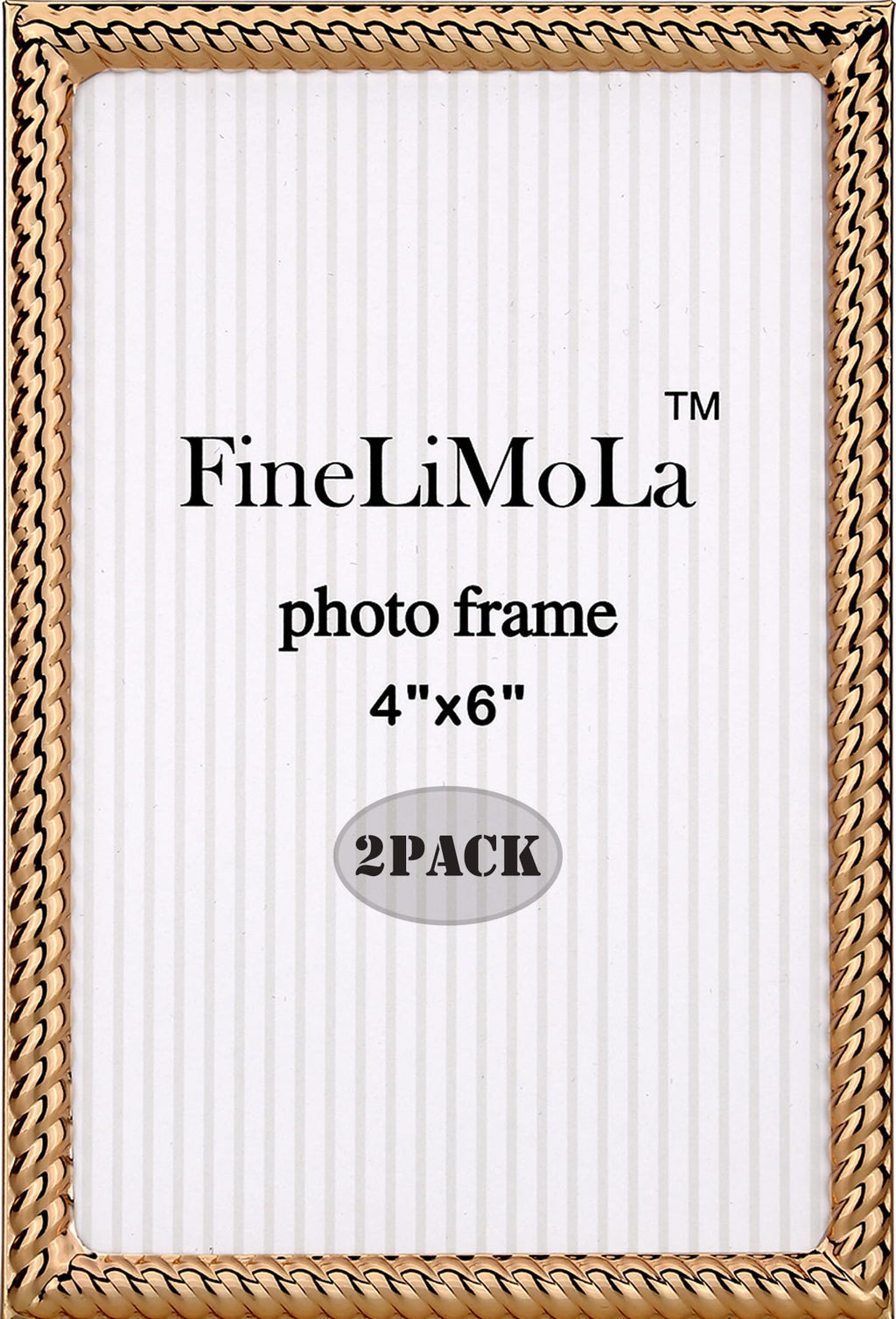 4x4 Gold Rope Design Metal Picture Frame With Mat for 3x3'', Premium Velvet Backing Real Glass Front Desktop & Wall Display Elegant Home Decor