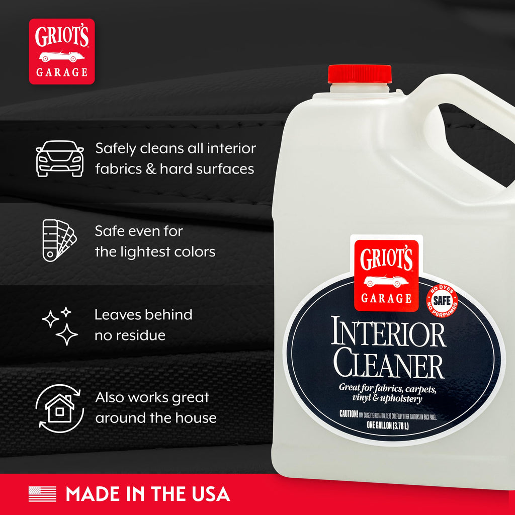Griot's Garage Interior Cleaner Spray for Car Seats, Carpet, Upholstery Fabric, Floor Mat, Vinyl, Dashboard, Ideal for Truck, SUV, RV, Boat, and More, 10956, 22 Fl Oz