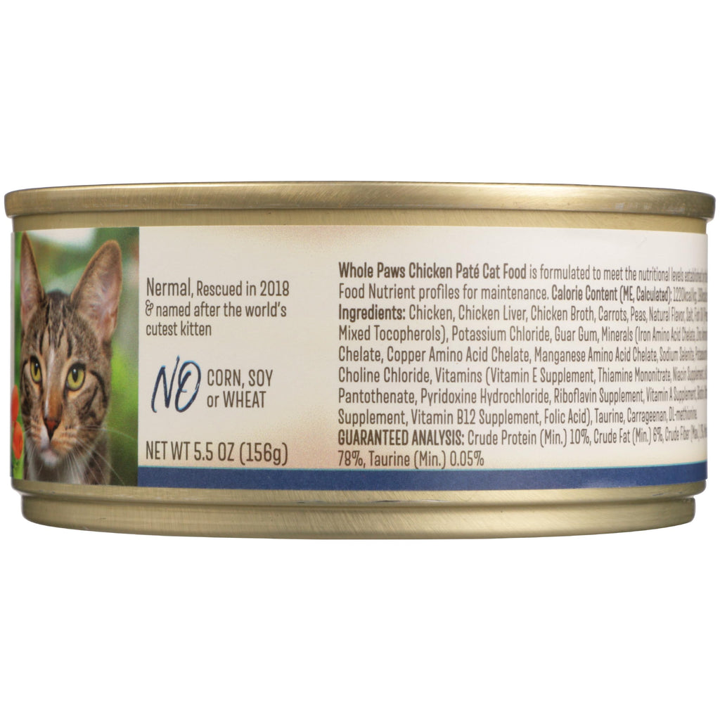 Whole Paws, Grain-Free Wet Cat Food, Chicken Paté, 5.5 Ounce