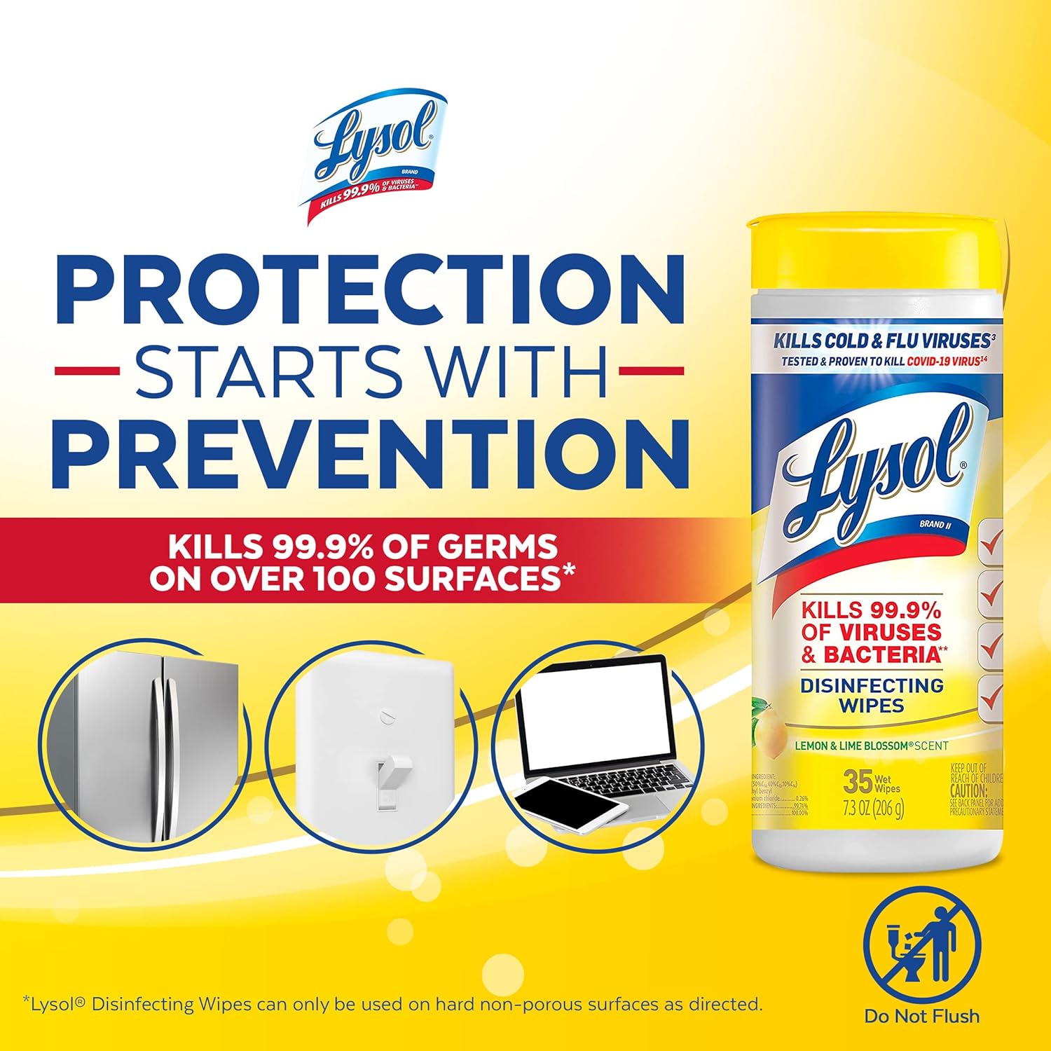 Lysol Disinfectant Wipes, For Disinfecting, Deodorizing, and Cleaning, Lemon & Lime Blossom, 35ct