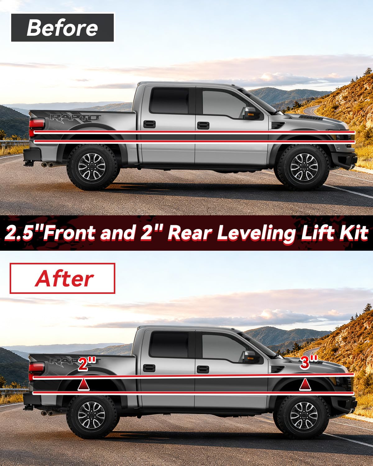 PROEZE 1.5" Front Leveling Lift Kits for 2004-2024 F150 2003-2018 Expedition 2005-2008 Mark LT, 1.5'' Forged Front Strut Spacers Lift Kits