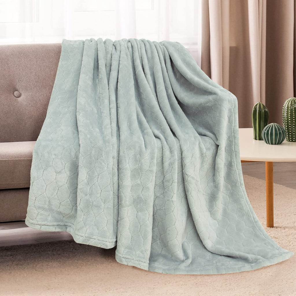TOONOW Fleece Blanket Fuzzy Plush Throw Blanket 50" x 60", Super Soft Fluffy Bed Blanket Geometric Pattern Comfy Microfiber Flannel Blankets for Couch, Bed, Sofa, Black