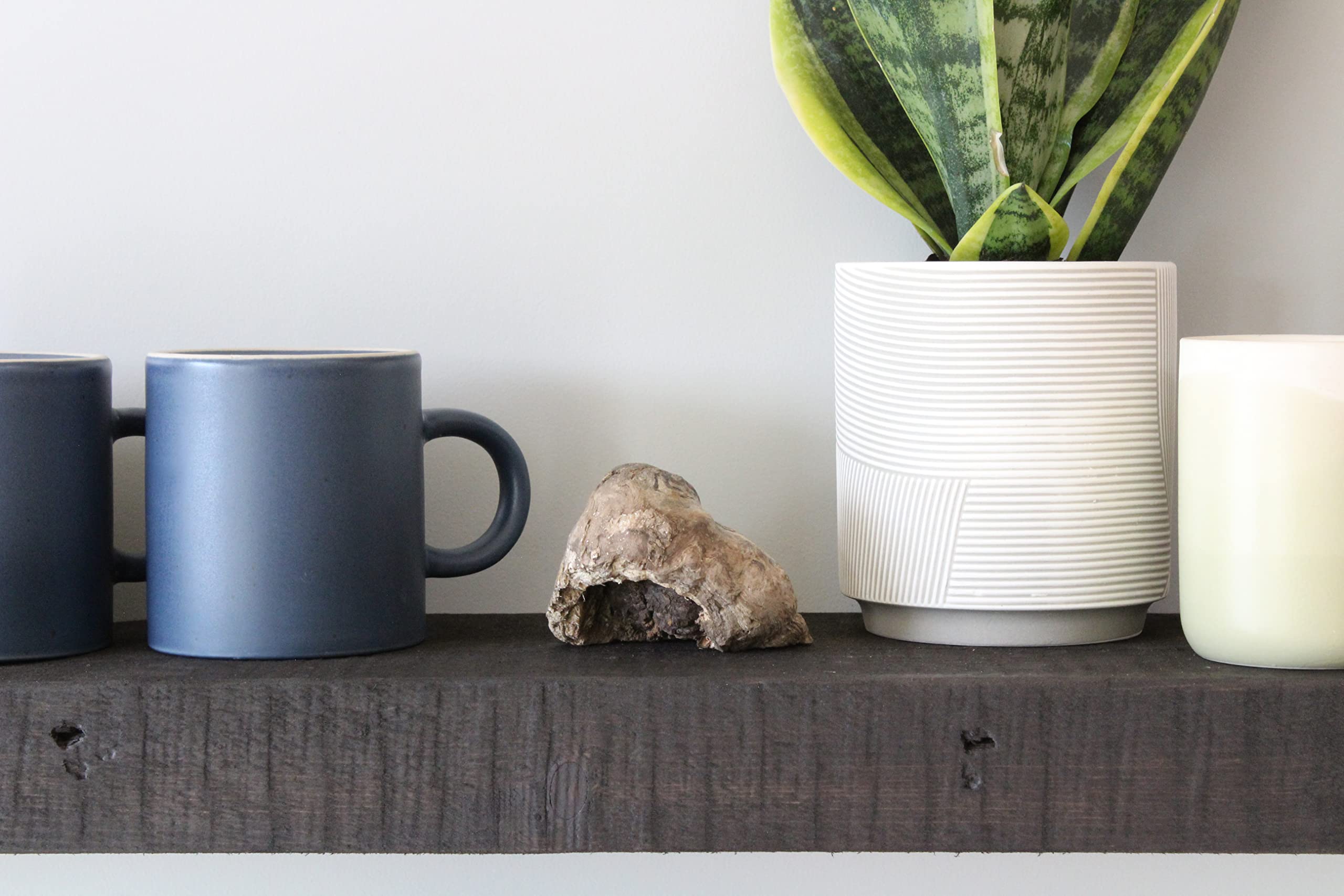 Urban Legacy Reclaimed Barnwood Planks | Floating Shelves for Wall w/Flush Mount Shelf Bracket Set Included | Set of 2 (Coffee Bean, 18"x 4.5"x 2")