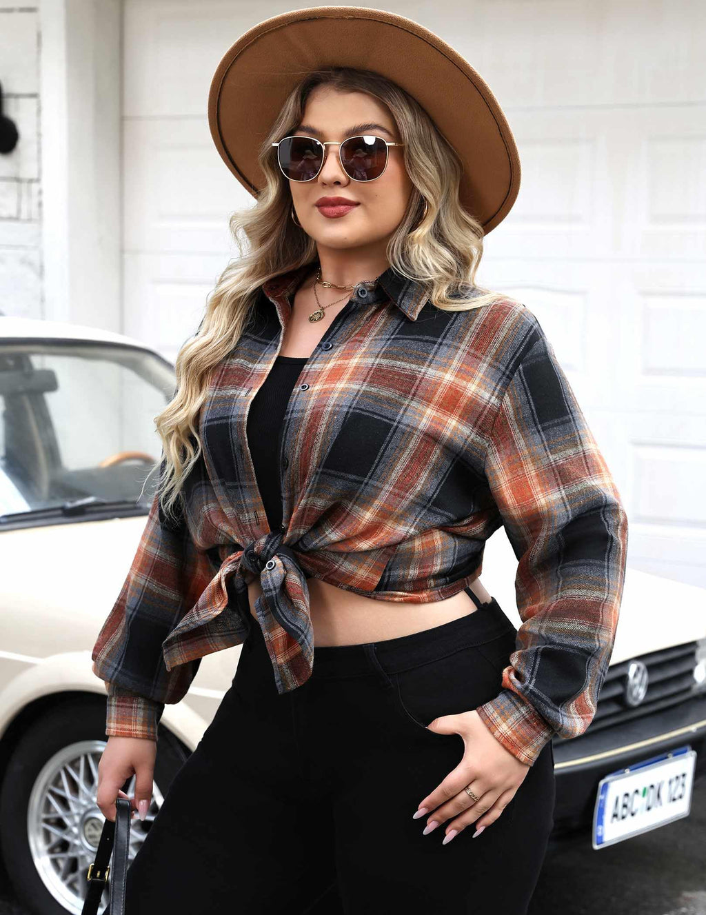 Zeagoo Womens Plus Size Flannel Shirts Plaid Shirts Long Sleeves Casual Button Down Collared Shacket Tops