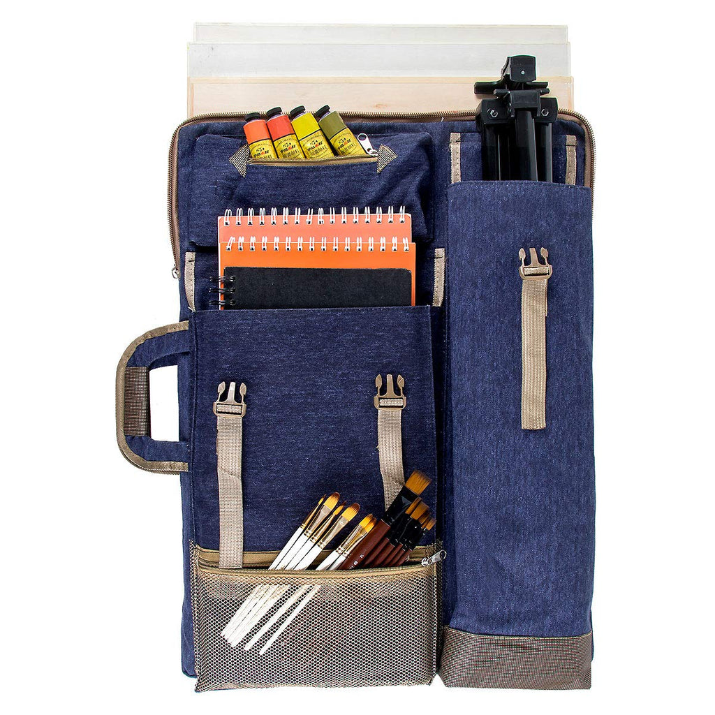 TRANSON Art Portfolio Case Artist Backpack Canvas Bag Large 26” x 19.5”