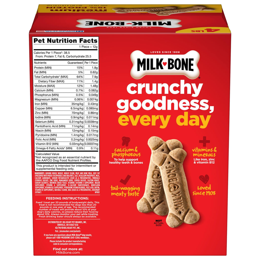 Milk-Bone Crunchy Small Dog Treats, 24 Oz. Boxes, Original Beef Flavor (Pack of 12)