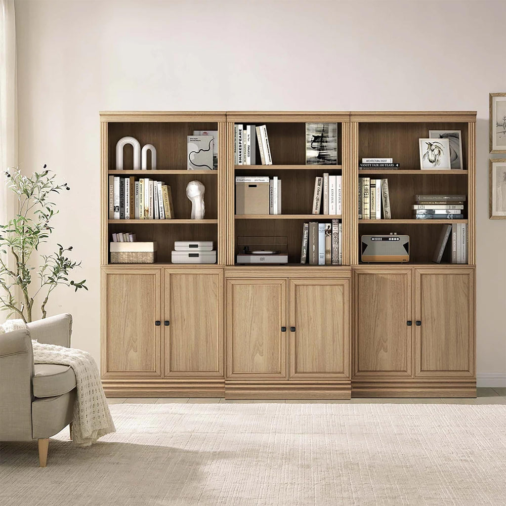 JAHRSTIM Halston Bookshelf, 5-Tier Tall Deep Storage Shelf, Adjustable Open Shelving Unit Closet Organizer and Storage for Living Room Home Office Bedroom, Modular Deep Bookcase Bookshelves