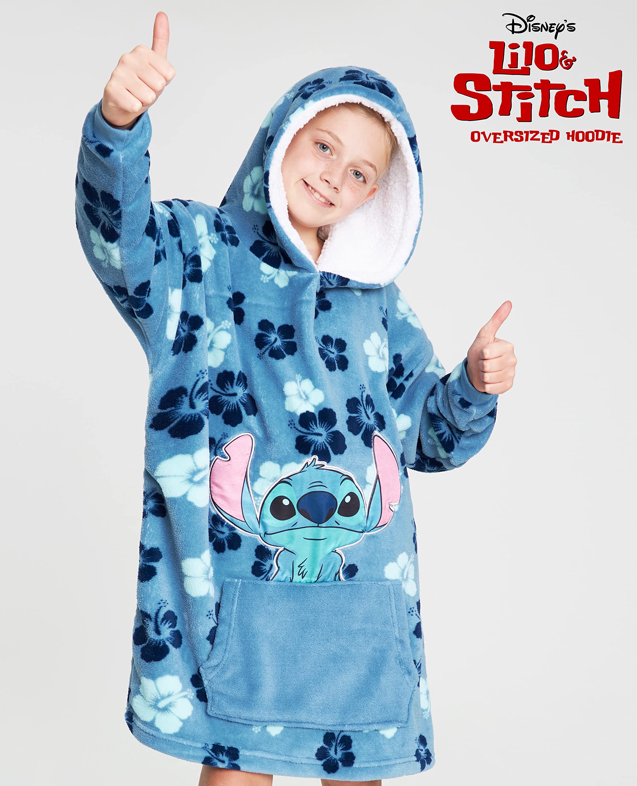 Disney Stitch Blanket Hoodie for Kids Cozy Fleece Wearable Blanket Stitch Gifts
