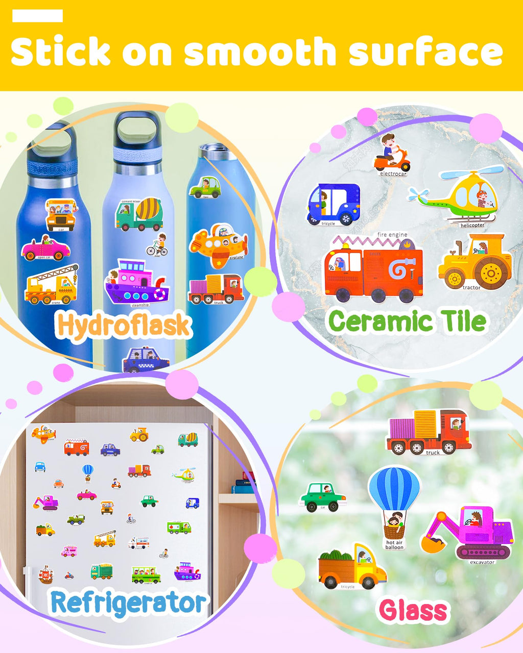 Benresive Reusable Sticker Book for Toddlers, Stickers for Kids, Travel Toys for Arts & Crafts Activities, Birthday Gift for Boys & Girls, Animals Dinosaurs Insects Themes