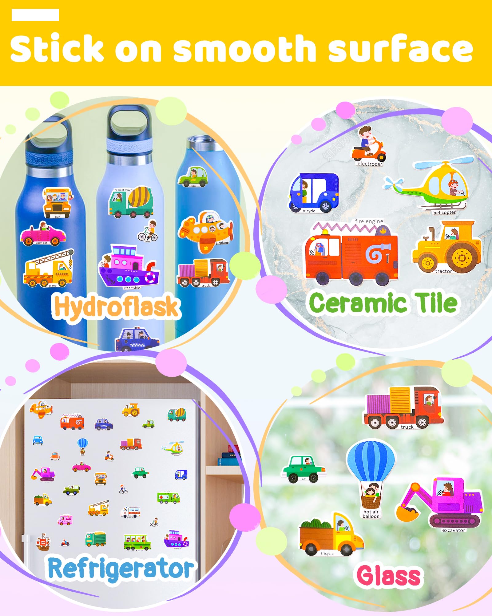 Benresive Reusable Sticker Book for Toddlers, Stickers for Kids, Travel Toys for Arts & Crafts Activities, Birthday Gift for Boys & Girls, Animals Dinosaurs Insects Themes