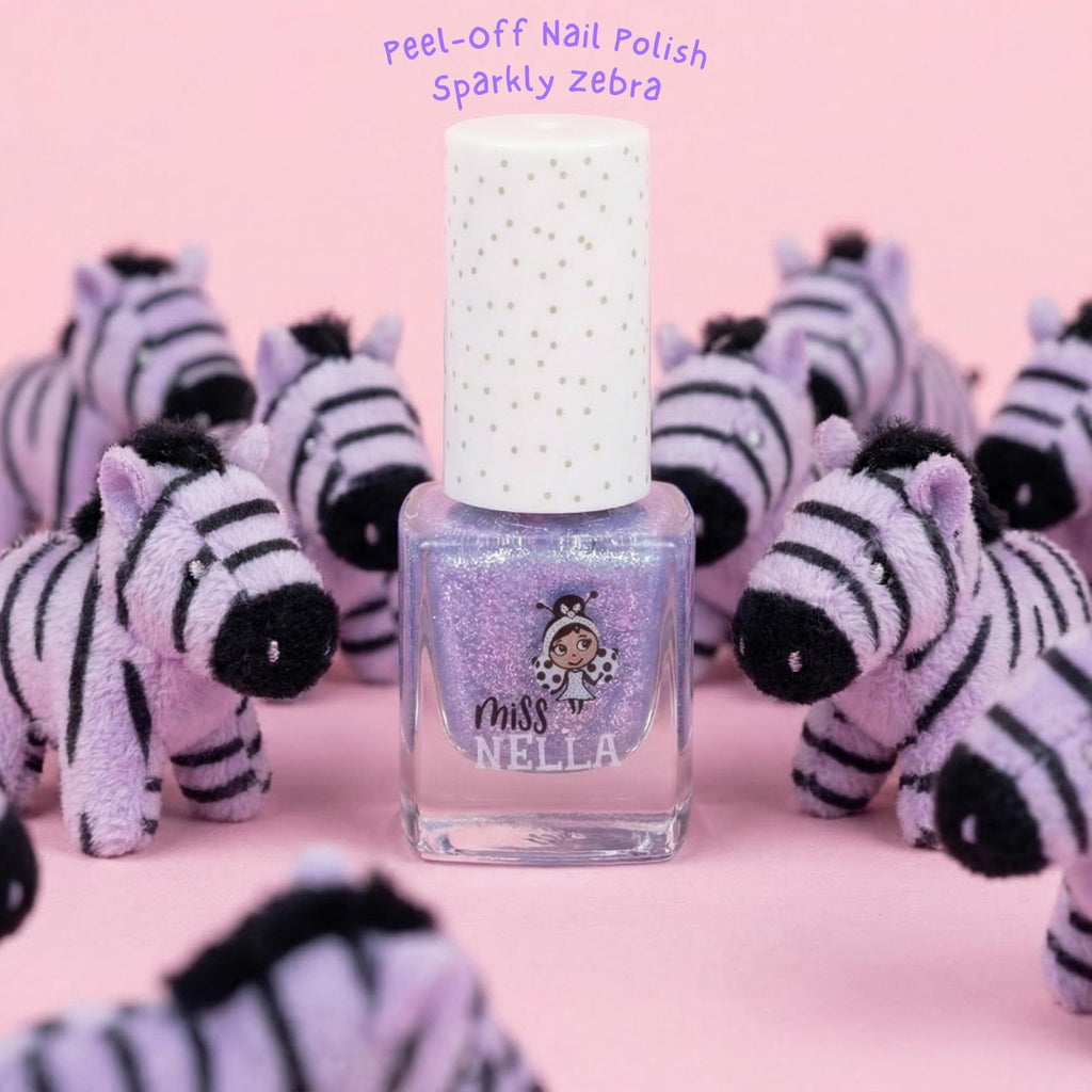 MISS NELLA ABRACADABRA – Safe Special sparkly pink Nail Polish for Kids, Non-Toxic & Odor Free Formula for Children and Toddlers, Natural Water Based for Easy Peel Off (Abracadabra)