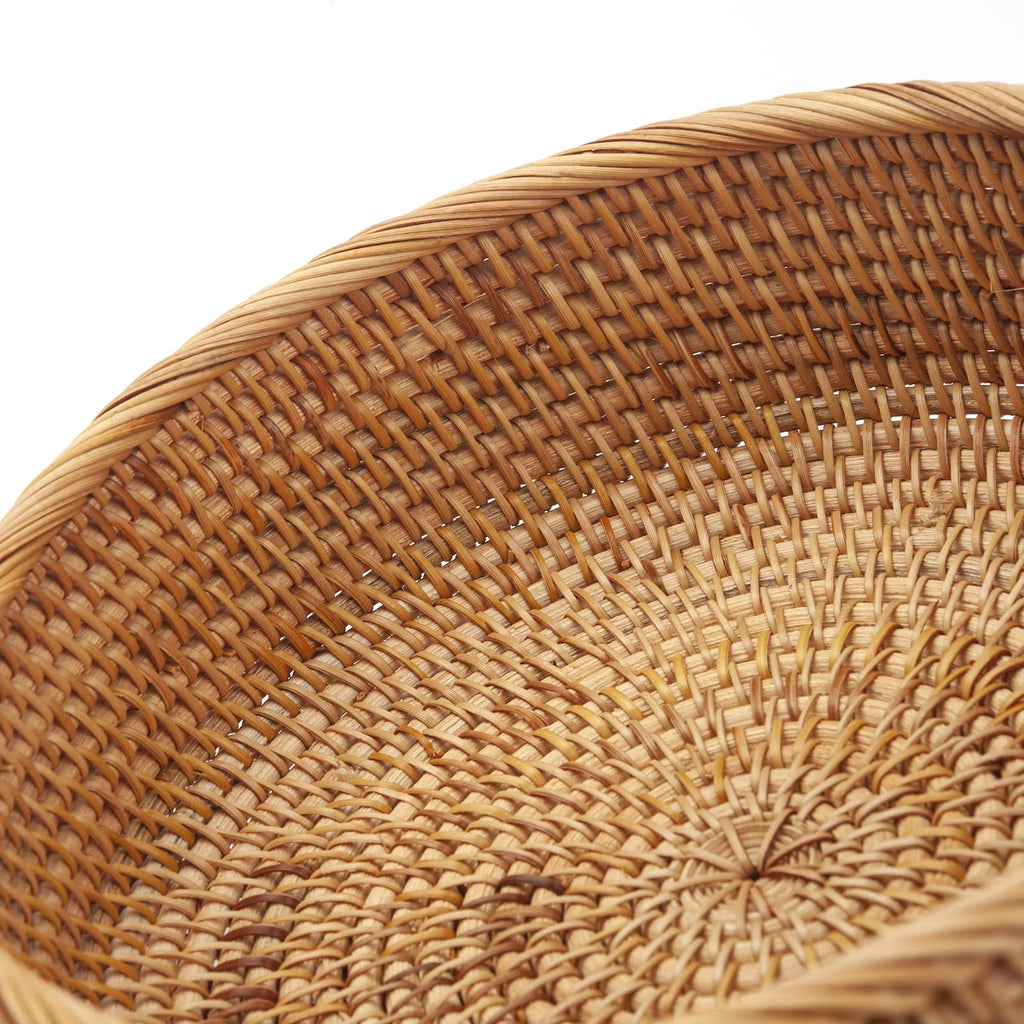 Natural Rattan Fruit Storage Baskets Rectangular Woven Wicker Box for Key Holder Remote Stackable Natural Set of 3