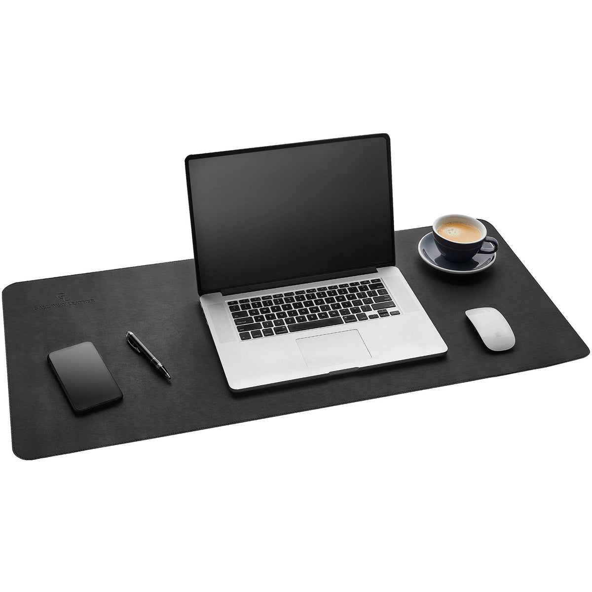 Gallaway Leather Desk Mat,Desk Writing Pad - Office Desk Pad, Medium 24" x 14" Black, Desk Mats on Top of Desks, Gift Ready Elegant Computer Desk Mat Desk Cover Desk Pad Protector PU Leather