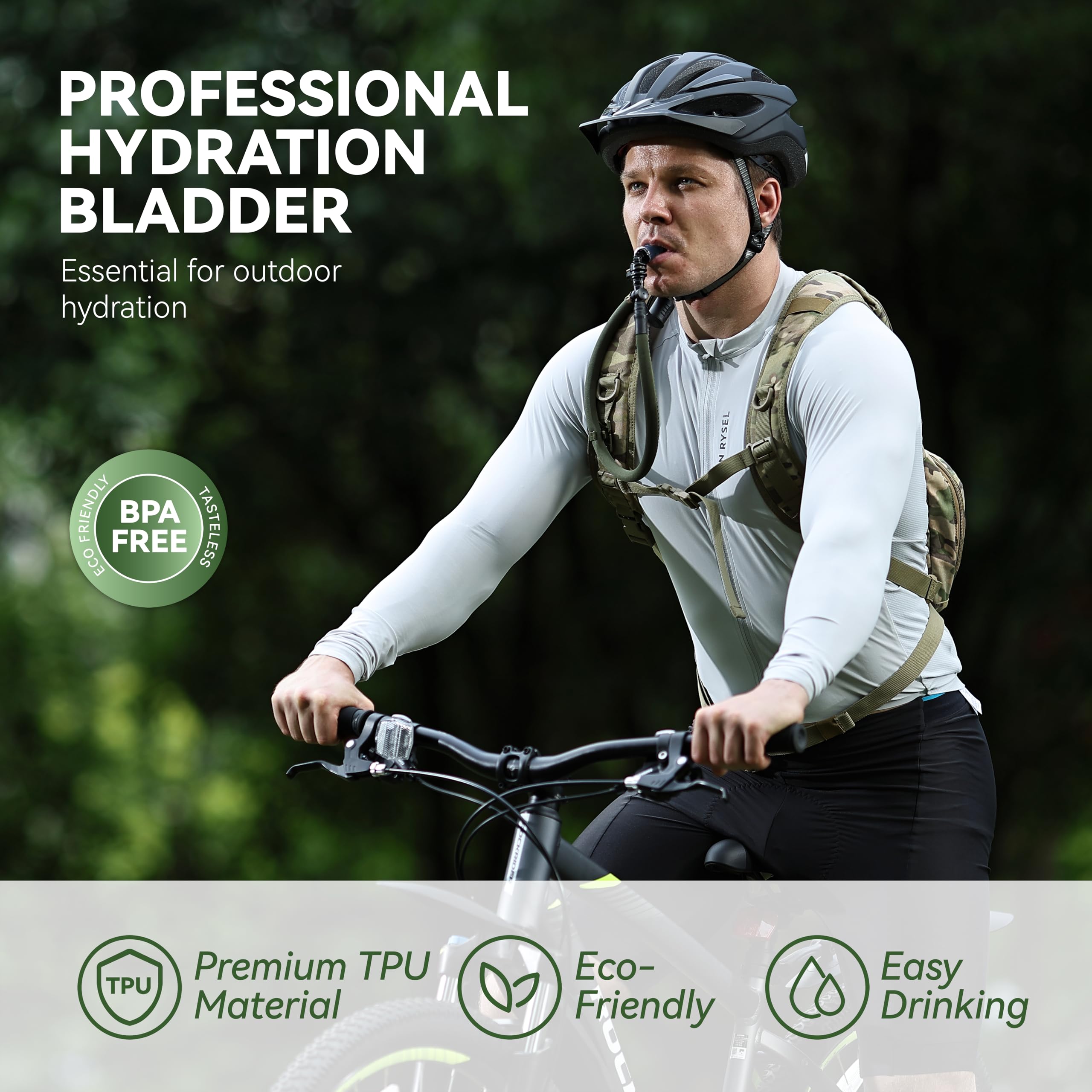 MARCHWAY 2L/2.5L/3L TPU Hydration Bladder, Ultra Durable Water Reservoir Bag with Insulated Tube for Hydration Pack for Cycling, Hiking, Running, Climbing, Biking