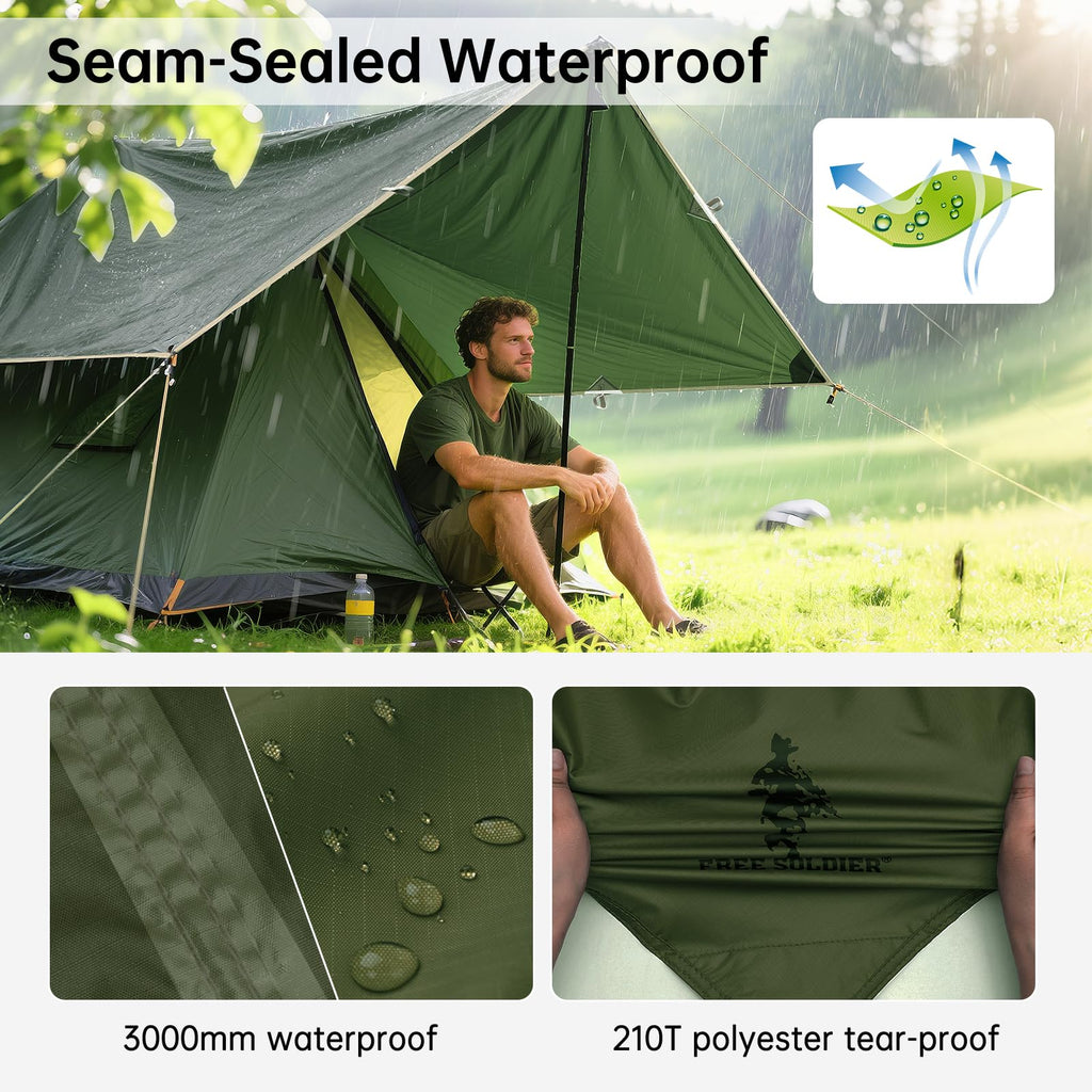 Free Soldier Waterproof Portable Tarp Multifunctional Outdoor Camping Traveling Awning Backpacking Tarp shelter Rain Tarp