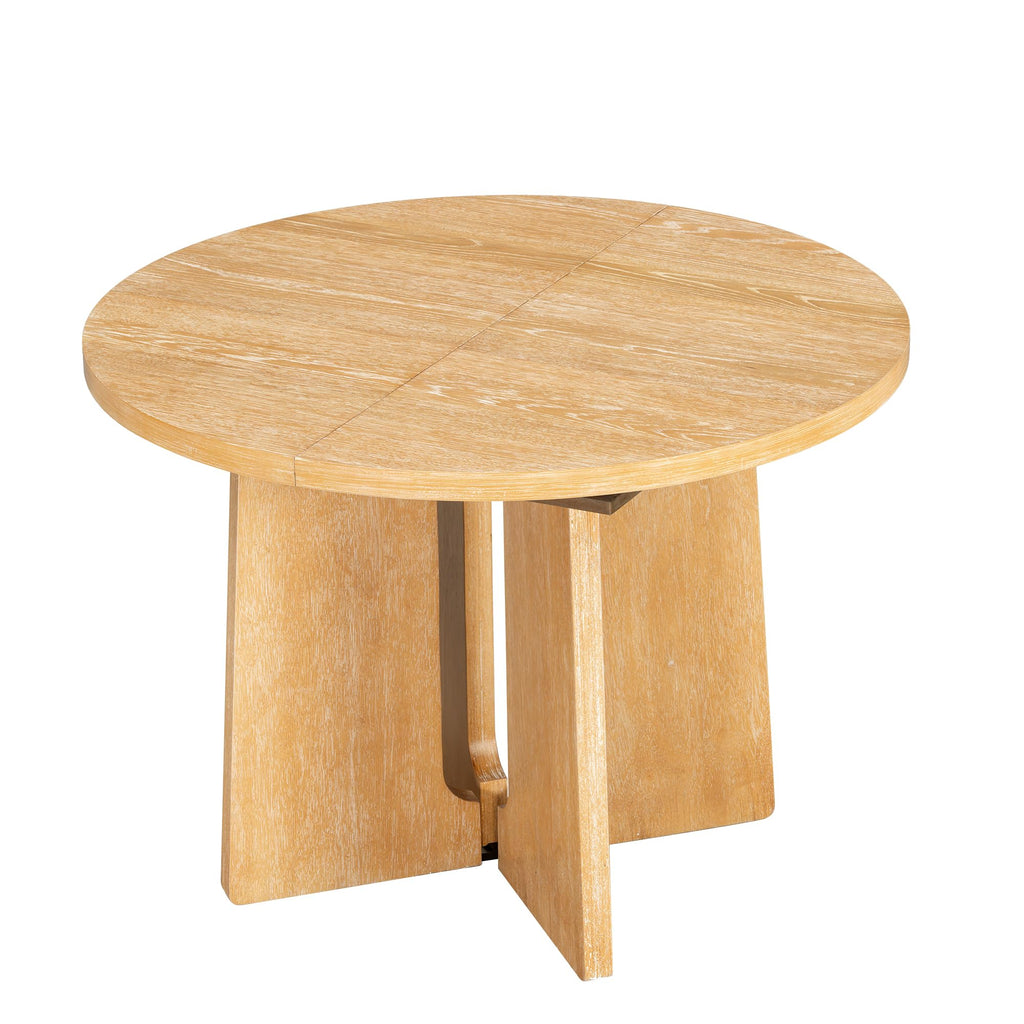 LUMISOL Round Dining Table for 4-6 People, 41"-57" Extendable Kitchen Table with 16" Removable Leaf for Small Places, Kitchen, Dining Room, Espresso
