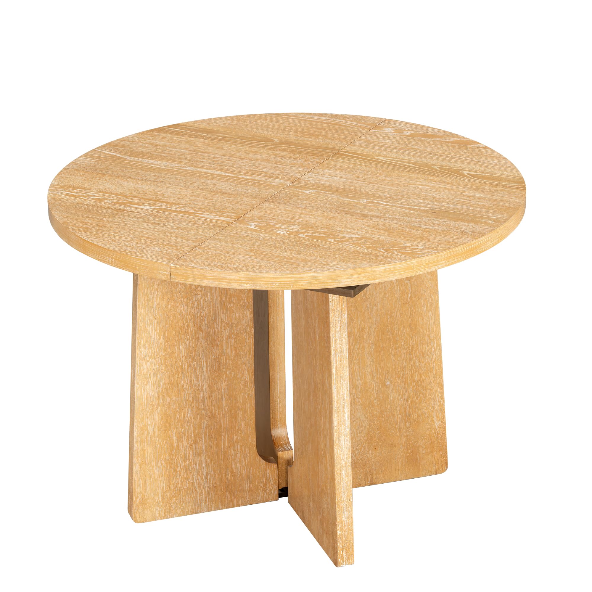 LUMISOL Round Dining Table for 4-6 People, 41"-57" Extendable Kitchen Table with 16" Removable Leaf for Small Places, Kitchen, Dining Room, Espresso