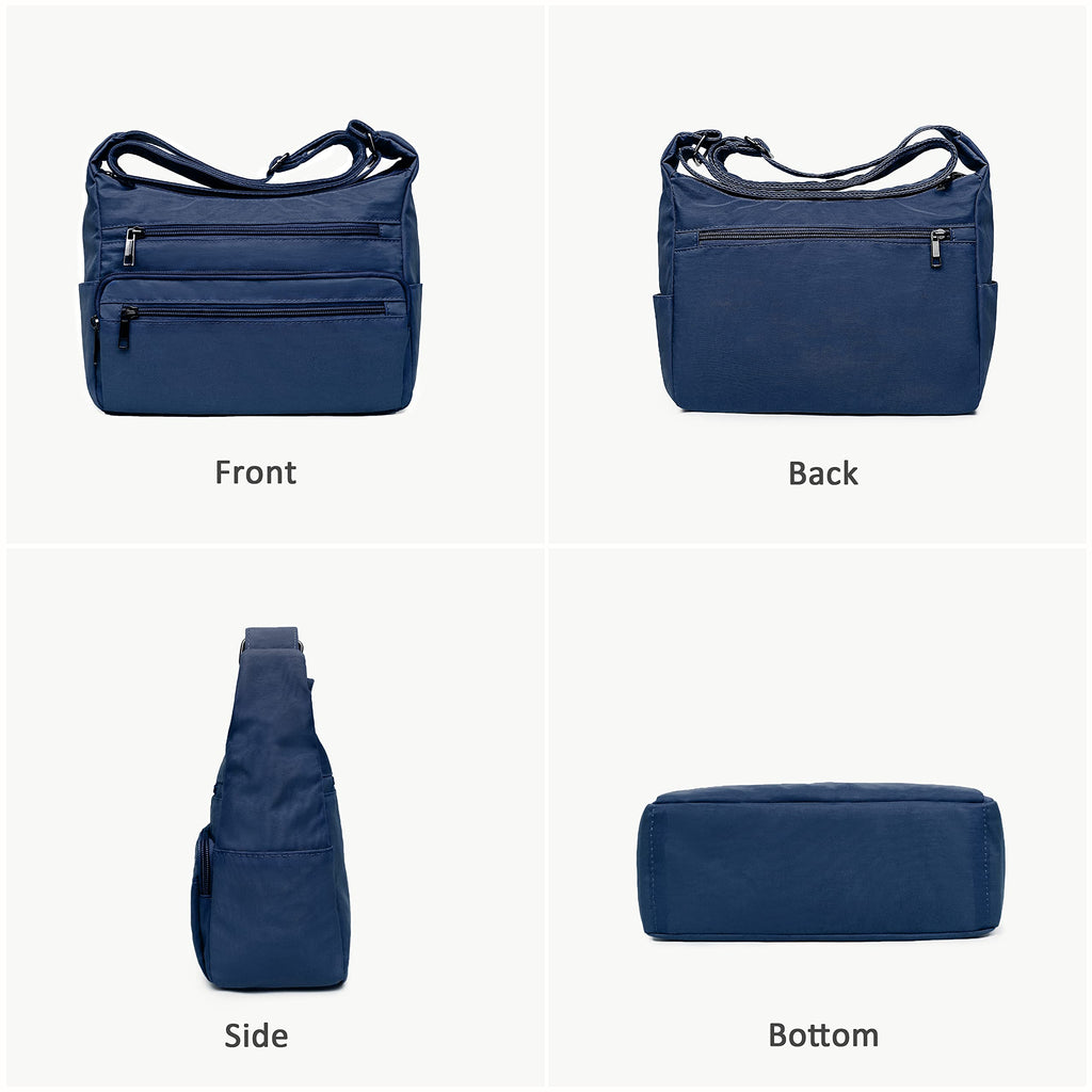 VOLGANIK ROCK RFID Purses for Women Fabric Nylon Multi Pocket Crossbody Bag Ladies Travel Handbag