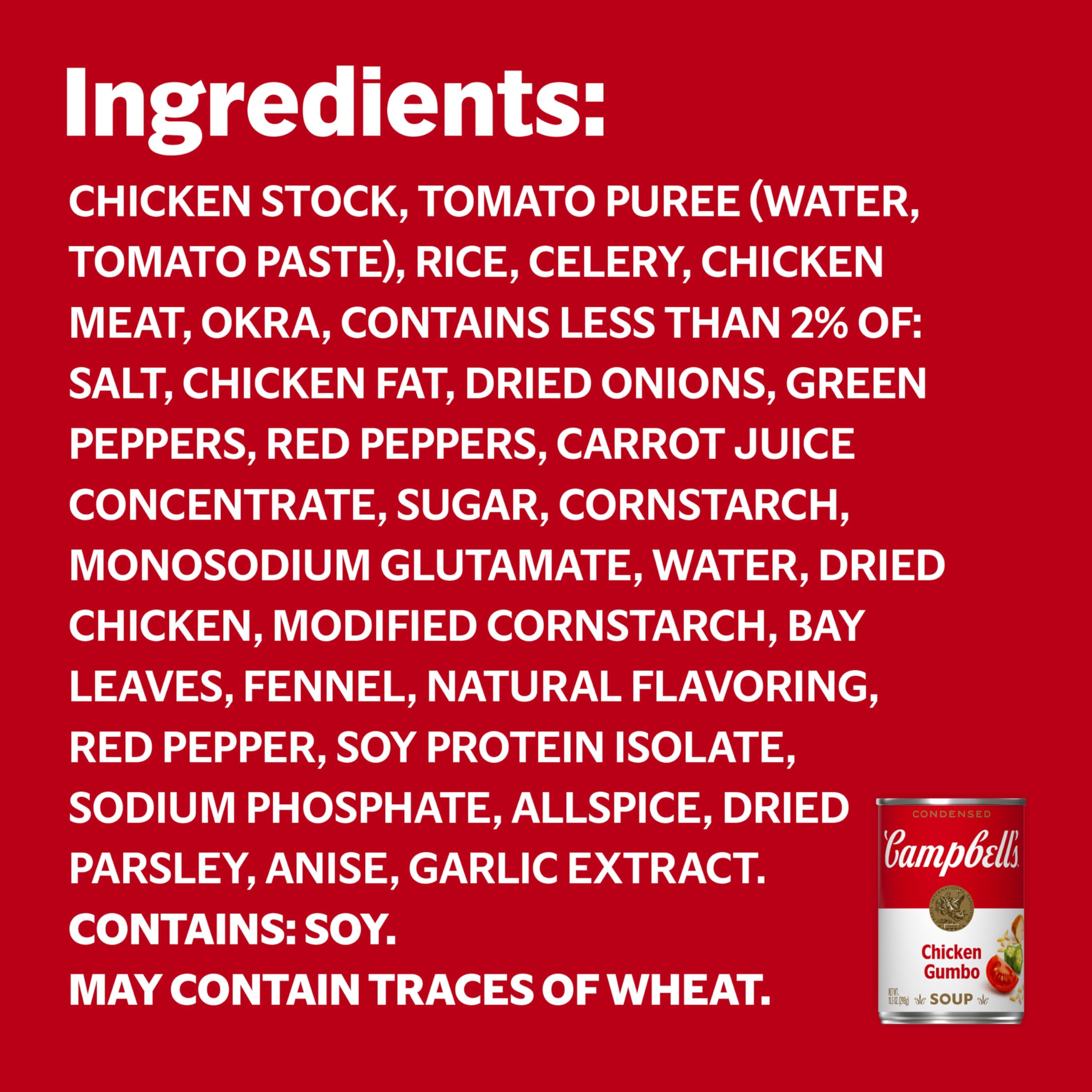 Campbell's Condensed Chicken Gumbo Soup, 10.5 Ounce Can