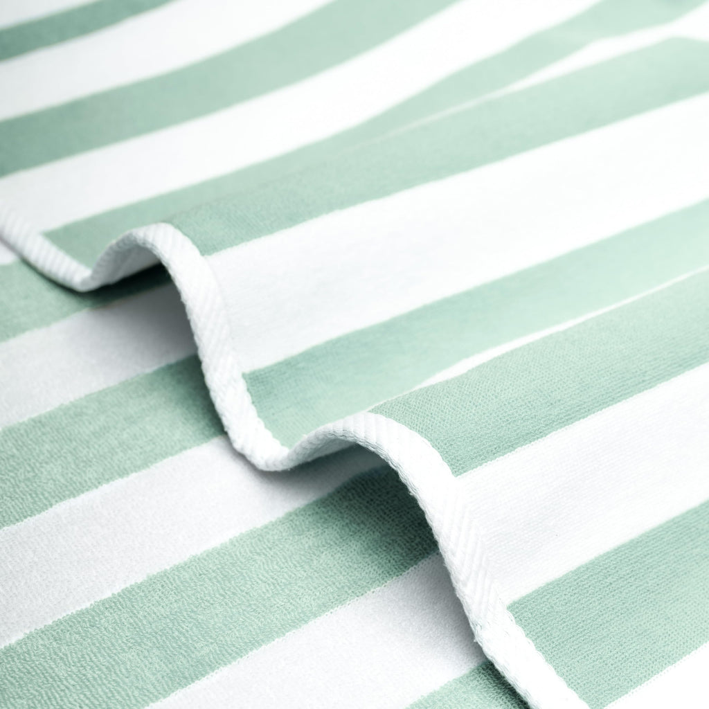 American Soft Linen Cabana Striped Beach Towels, 30x60 inch 4 Piece Oversize Pool Towels, Quick Drying Sand Free Swim Towels, Beige