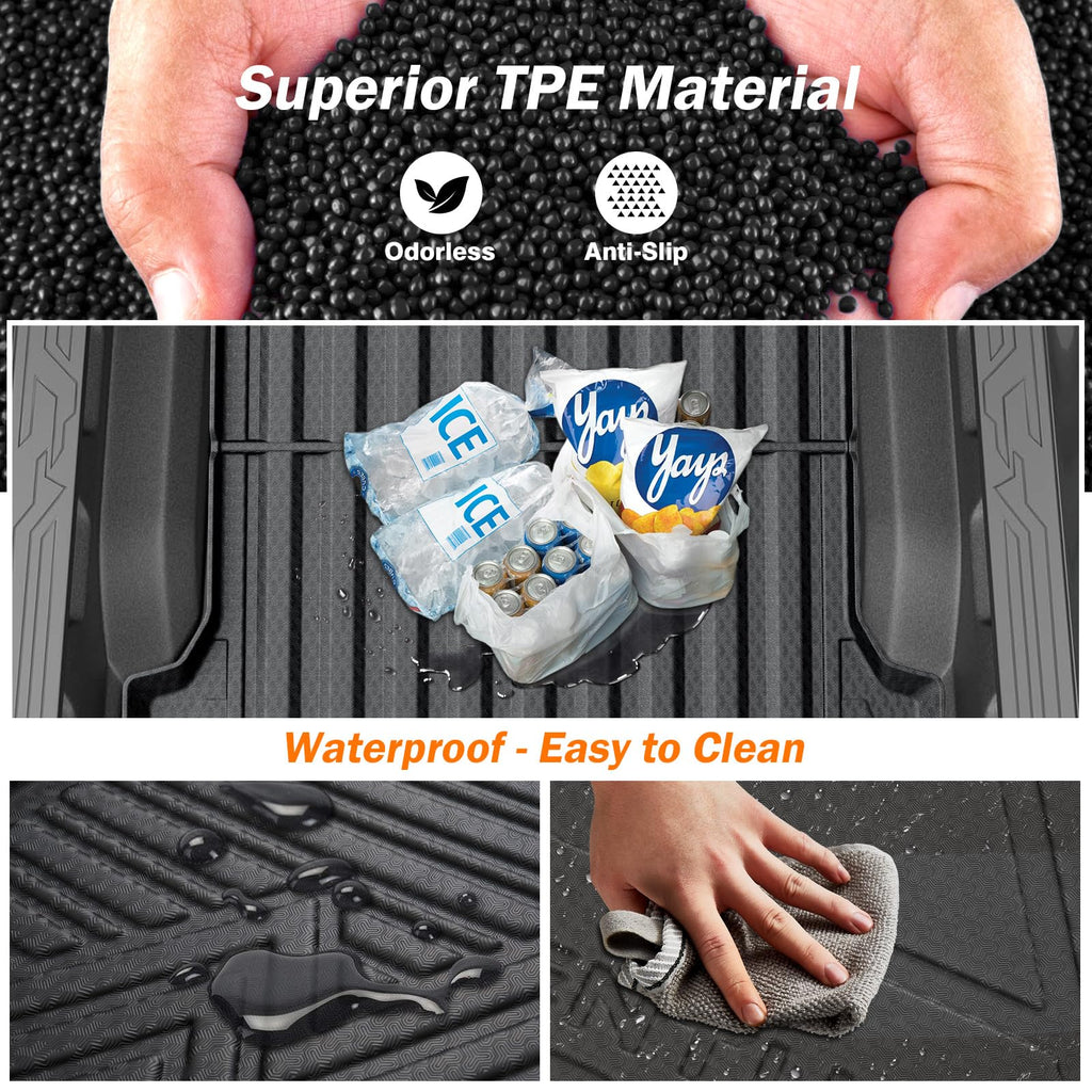 KUST Floor Mats for Tesla Model S Accessories 2012-2024 2025 (Not for Plaid/Long Range) Custom Fit Floor Liners A ll Weather Protection 1st & 2nd Row High Edge Non-Slip