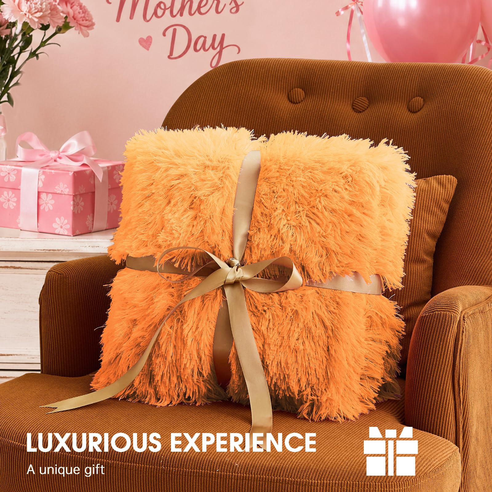 Heated Electric Blanket Queen–Faux Fur with Soft Thick SherpaWarm Winter Birthday Gifts for Women Grandma,Dual Control,10 Heat Settings,5 Time Settings, 84x90, Beige